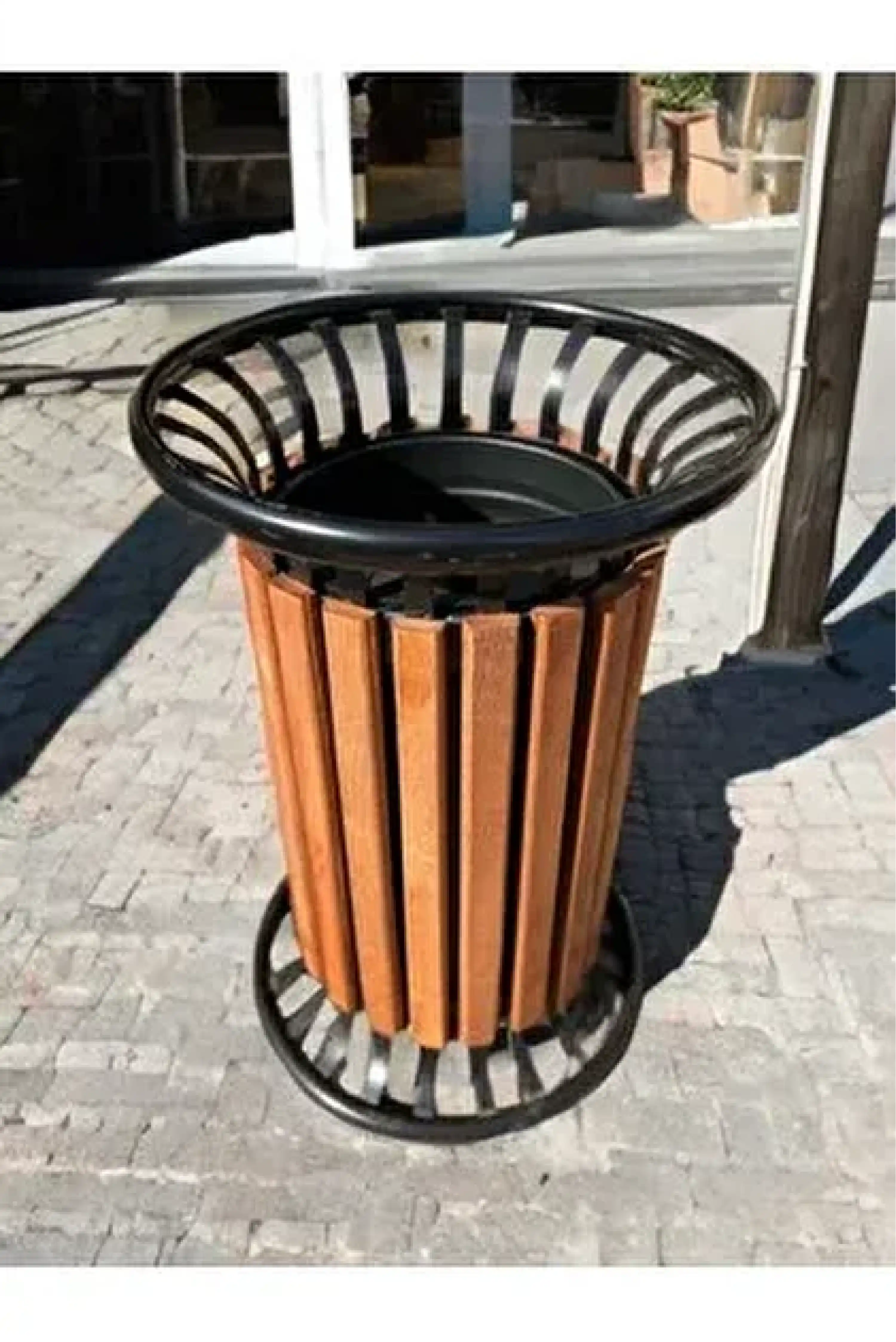 Ahşap Çemberli Bahçe Çöp Kovası - Profesyonel Model