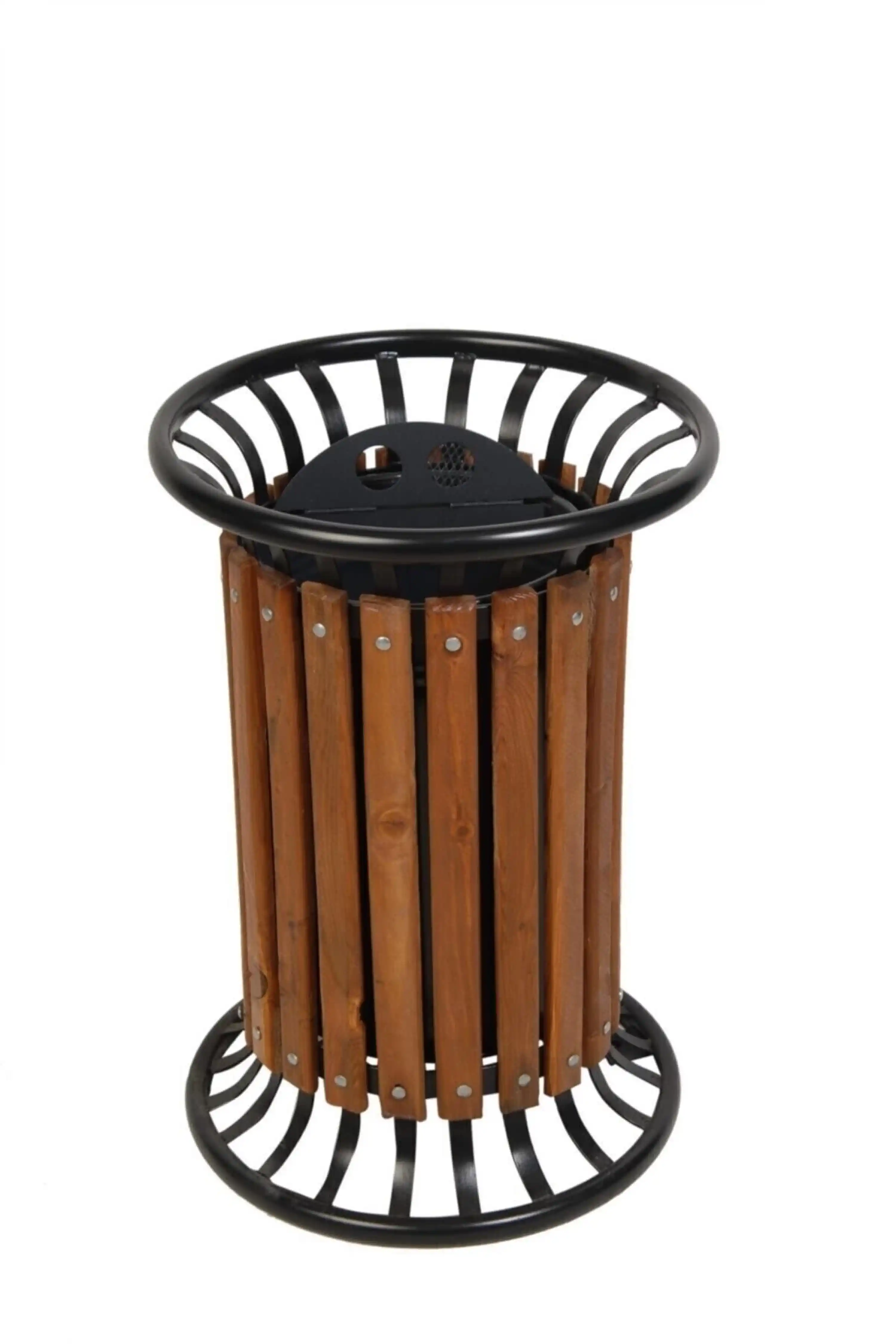 Ahşap Çemberli Bahçe Çöp Kovası - Profesyonel Model