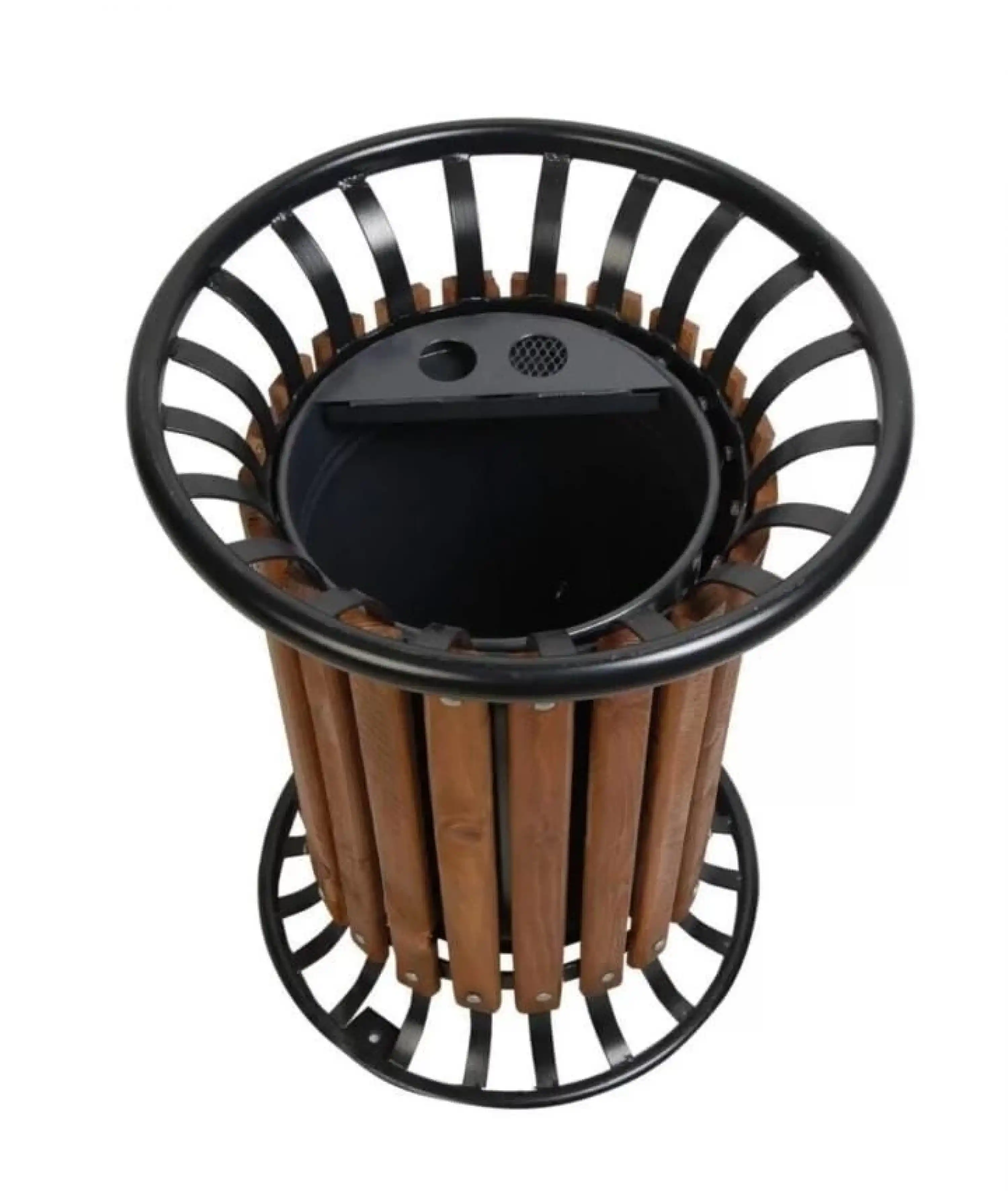 Ahşap Çemberli Bahçe Çöp Kovası - Profesyonel Model