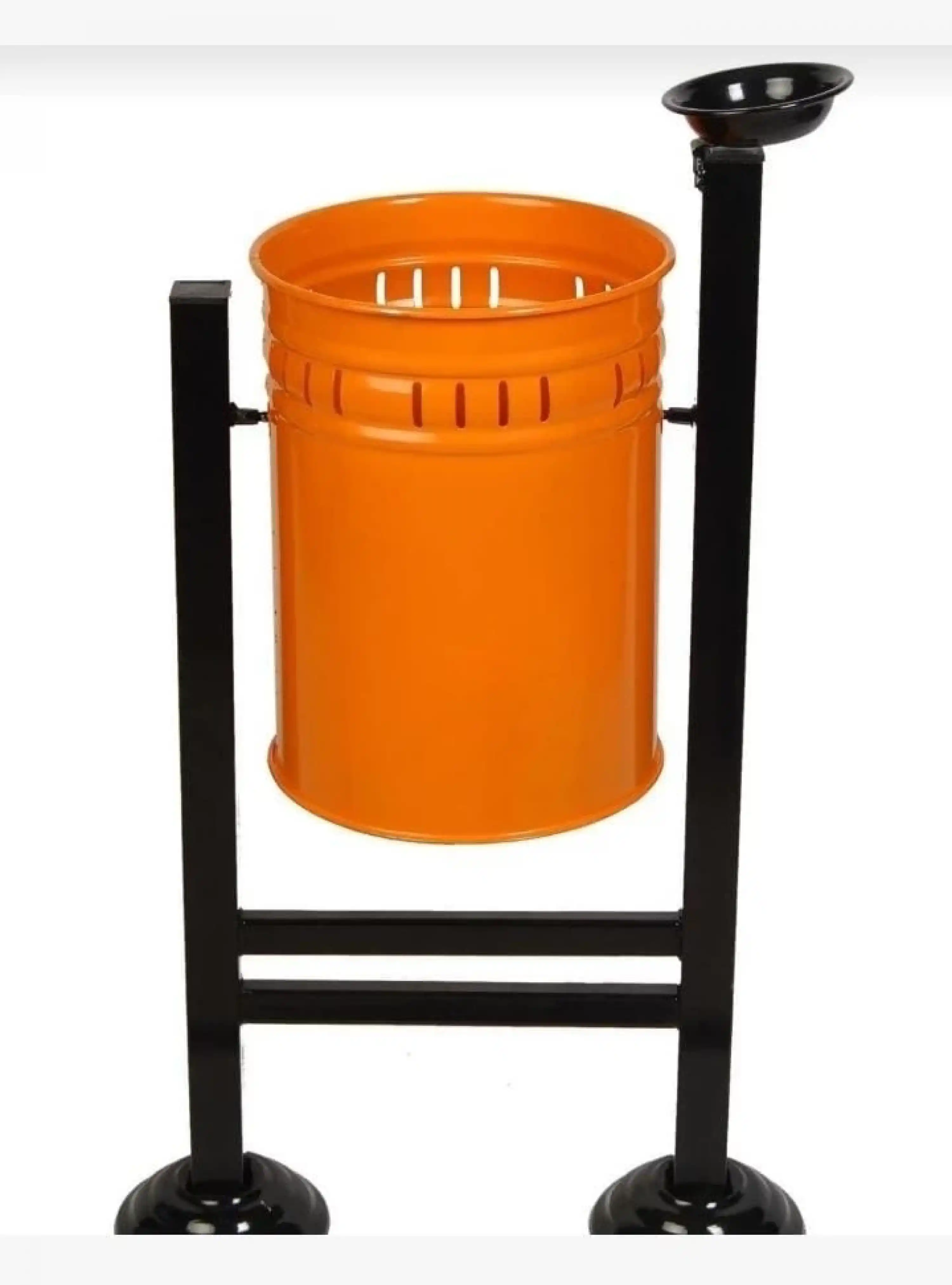 Bahçe Çöp Kovası - Boyalı Metal Model