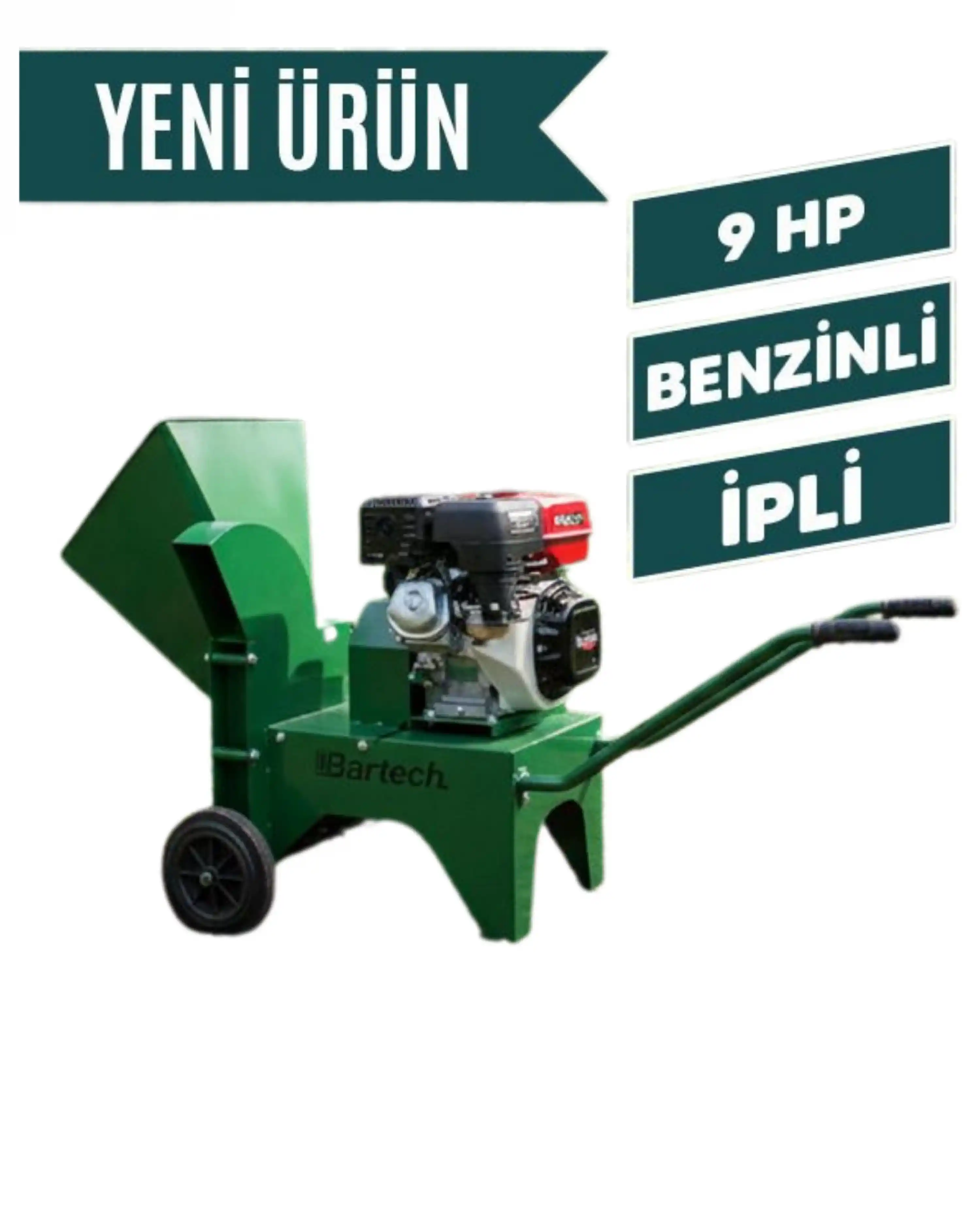Bartech Benzinli Dal Parçalama Makinesi – 9 HP – 5 cm Dal Kapasitesi