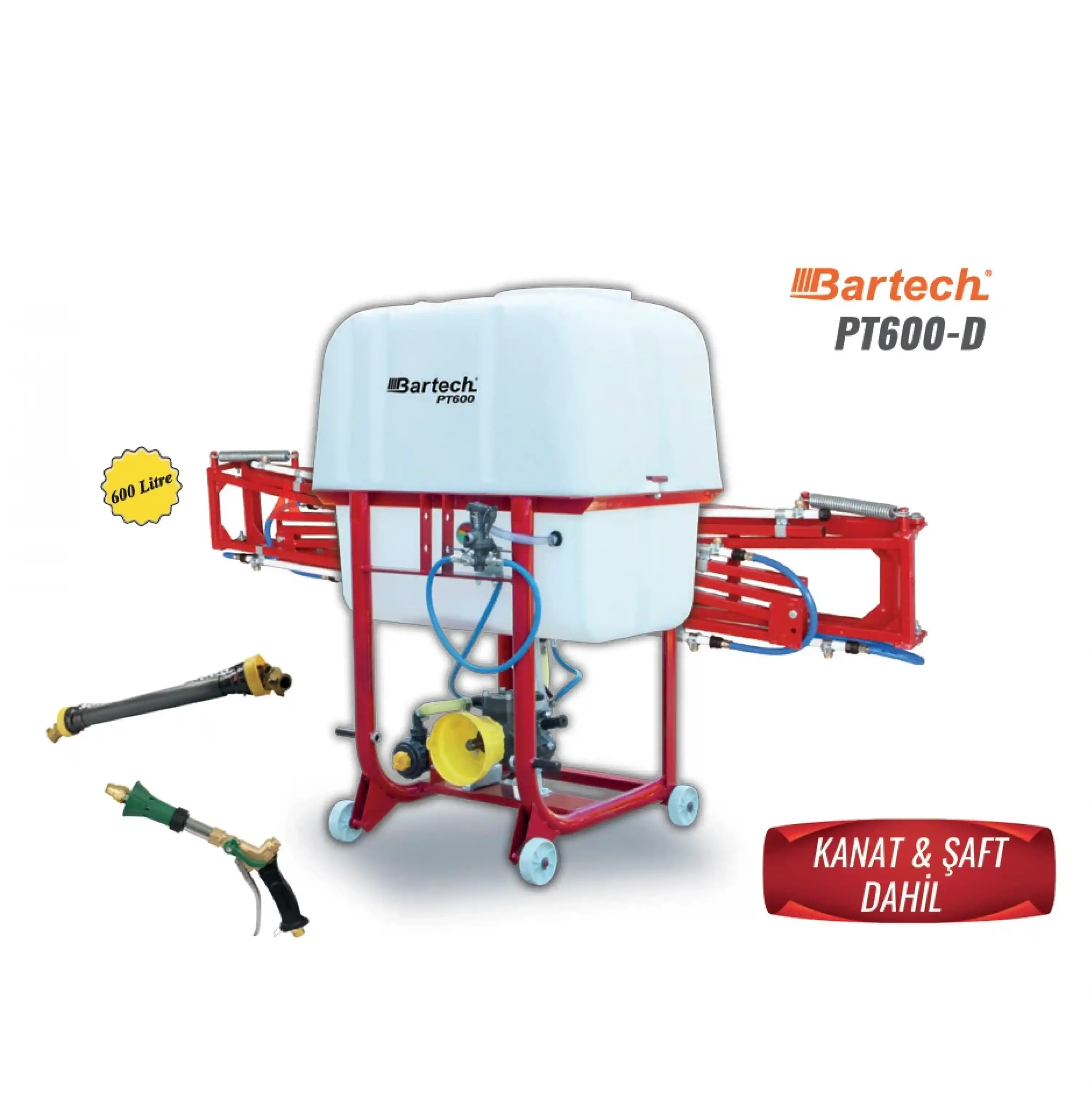 Bartech PT600-D Şaftlı Pülverizatör 600 Litre