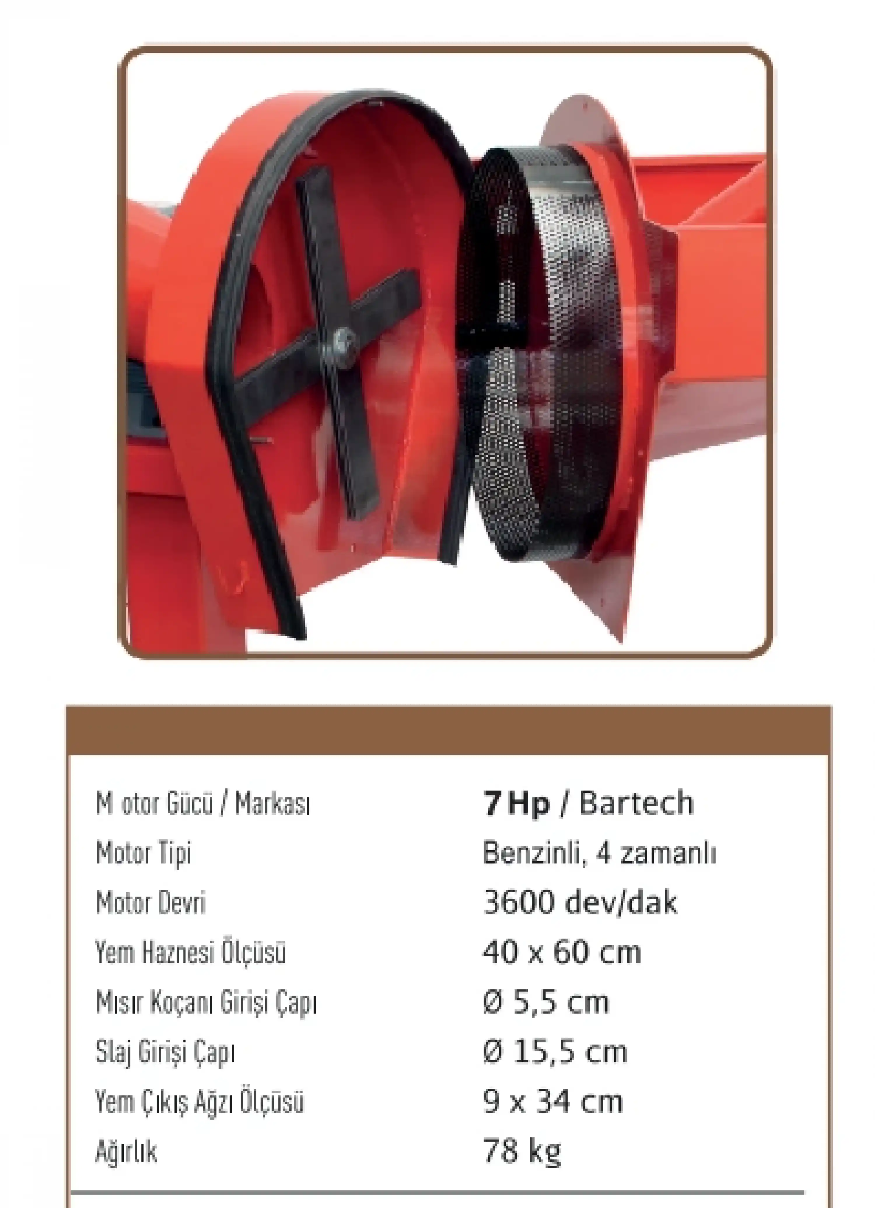 Benzinli Yem Kırma Makinesi 7.0 HP