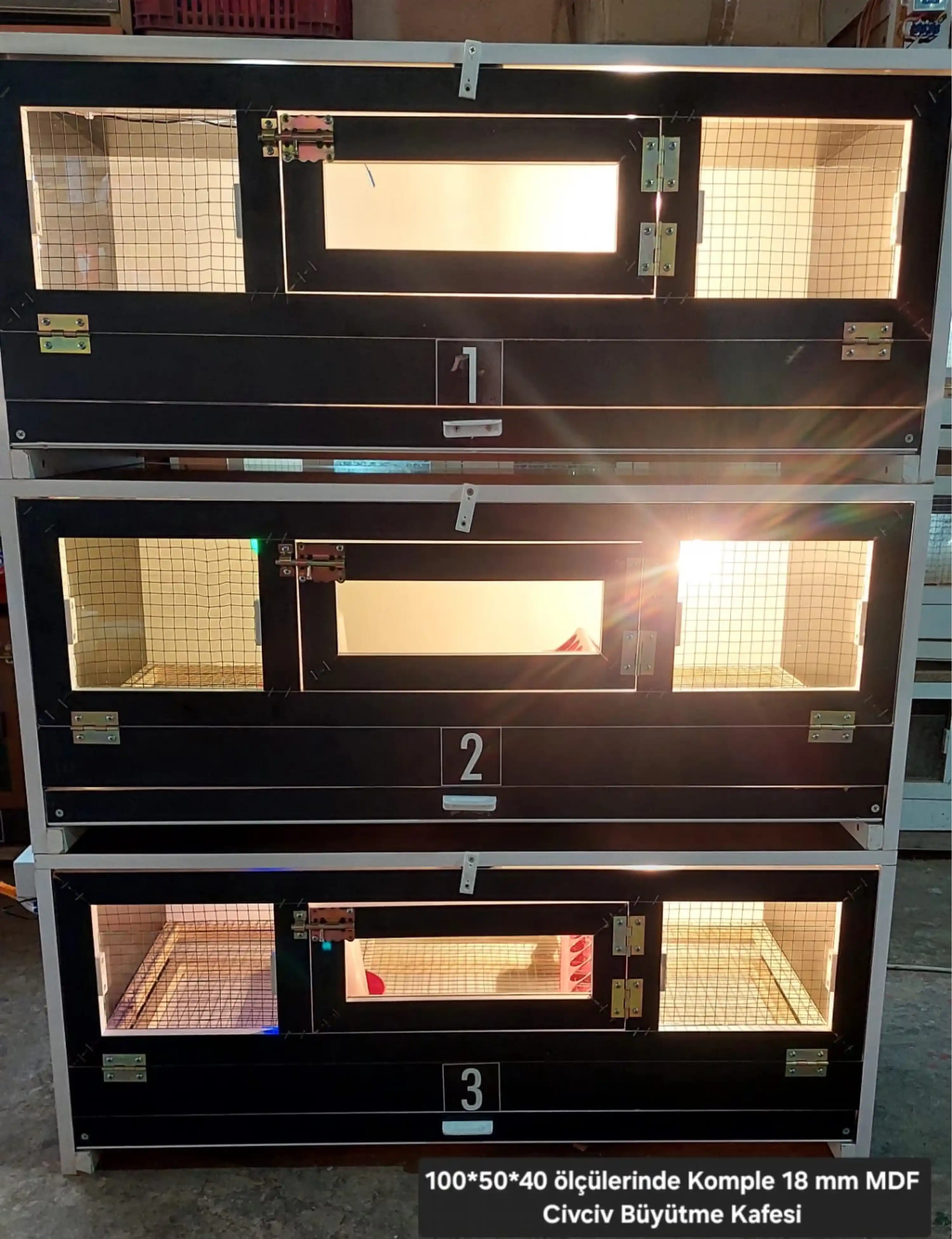 Civciv Büyütme Kafesi - MDF - 18 MM (75*50*40 - 100*50*40 - 125*50*40 )