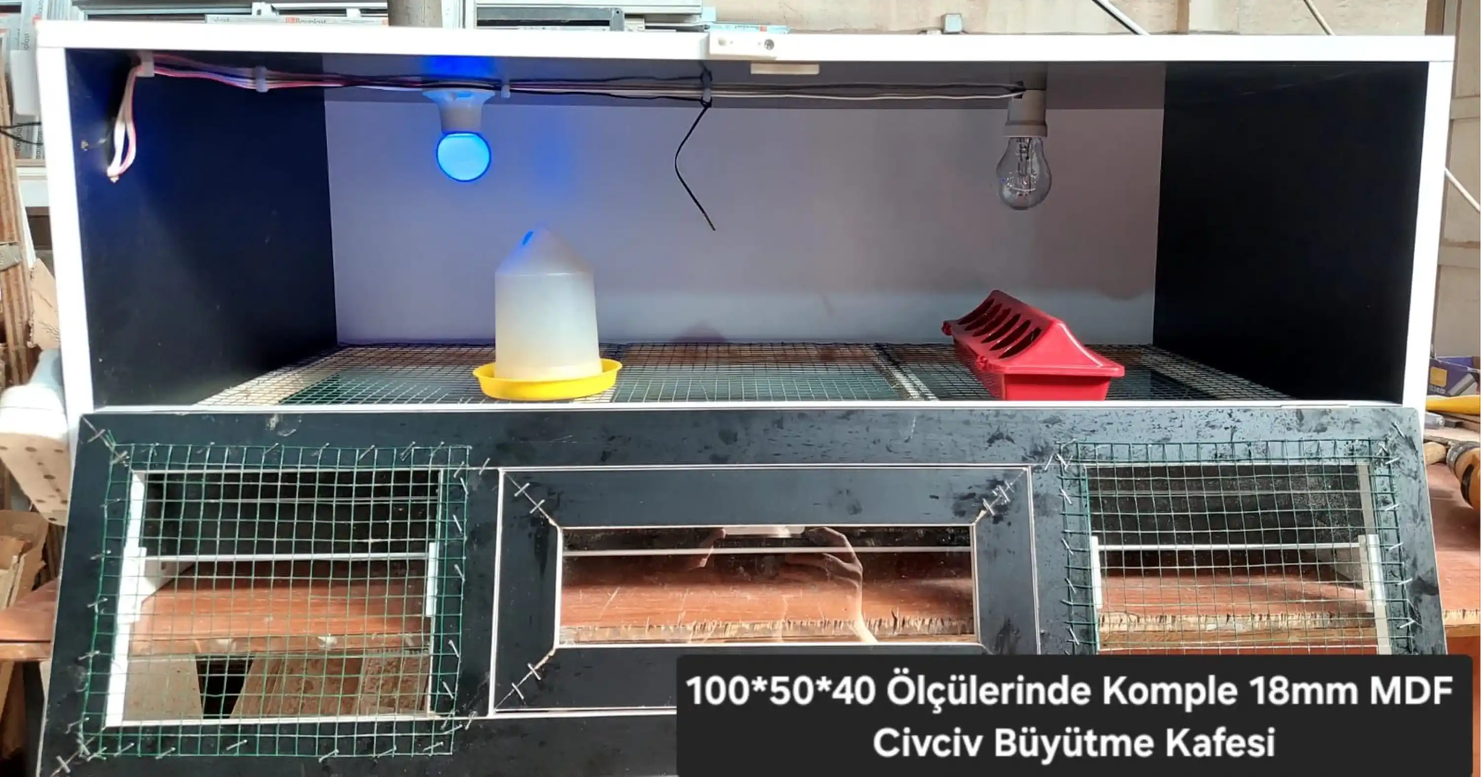 Civciv Büyütme Kafesi - MDF - 18 MM (75*50*40 - 100*50*40 - 125*50*40 )