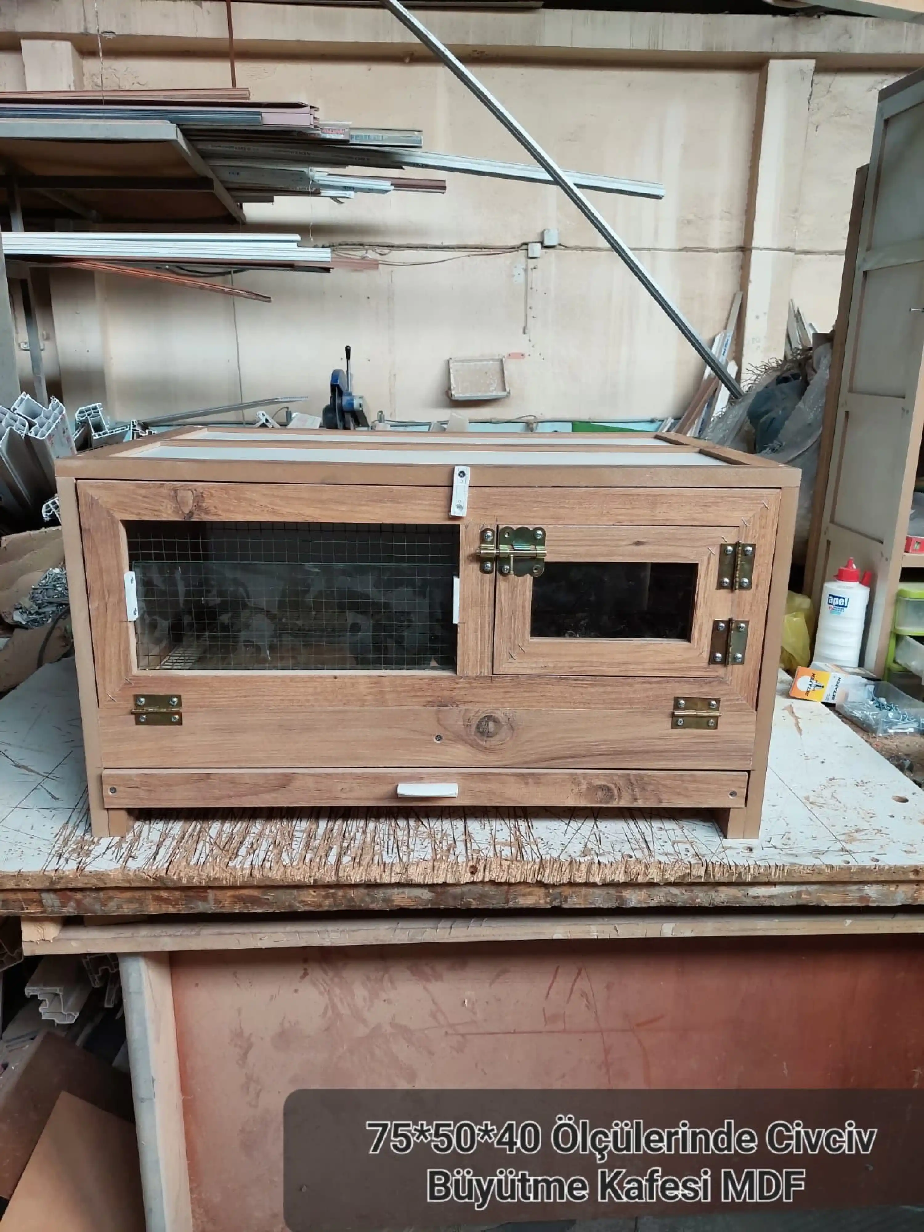 Civciv Büyütme Kafesi - MDF - 75*50*40