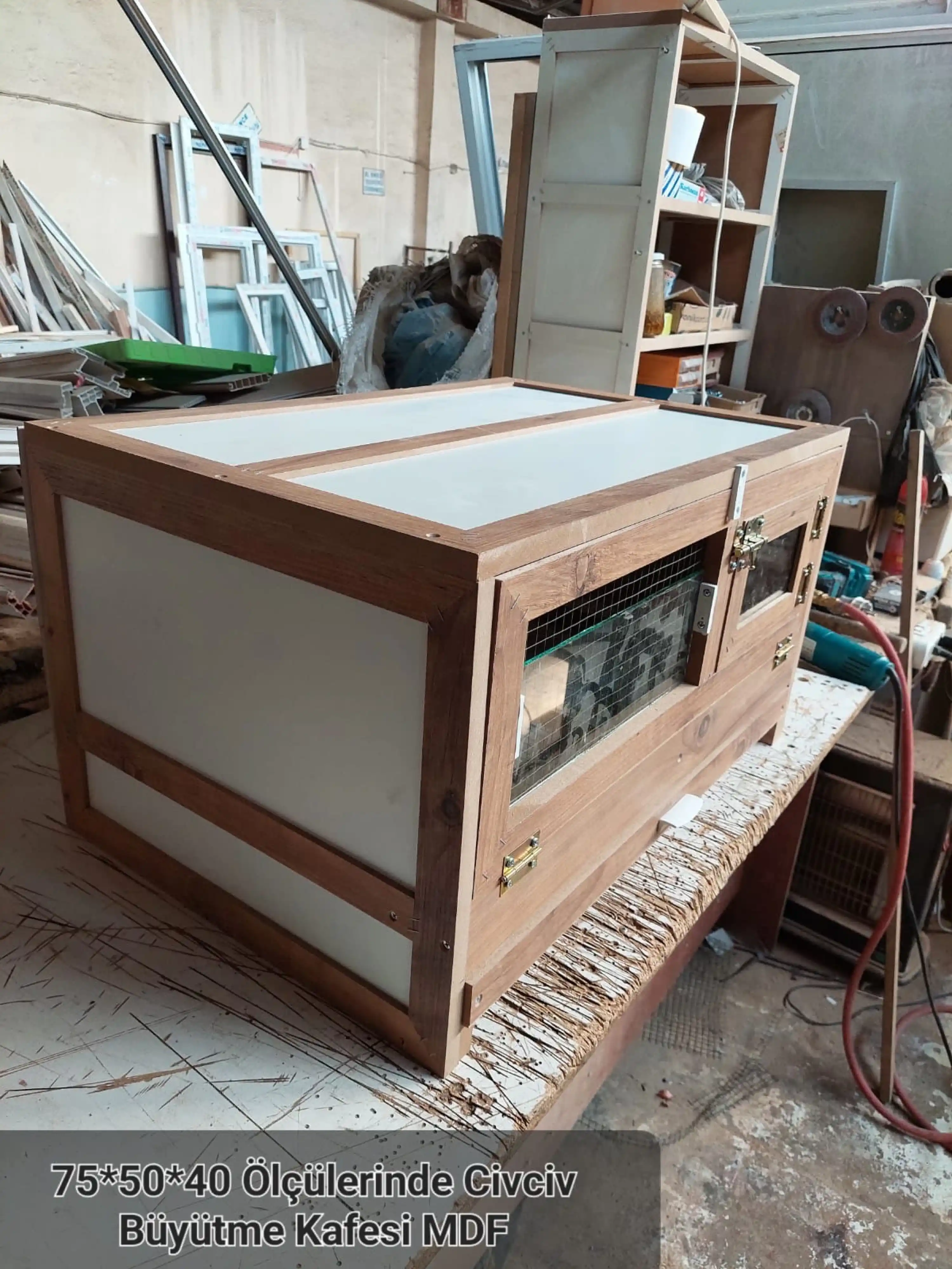 Civciv Büyütme Kafesi - MDF - 75*50*40