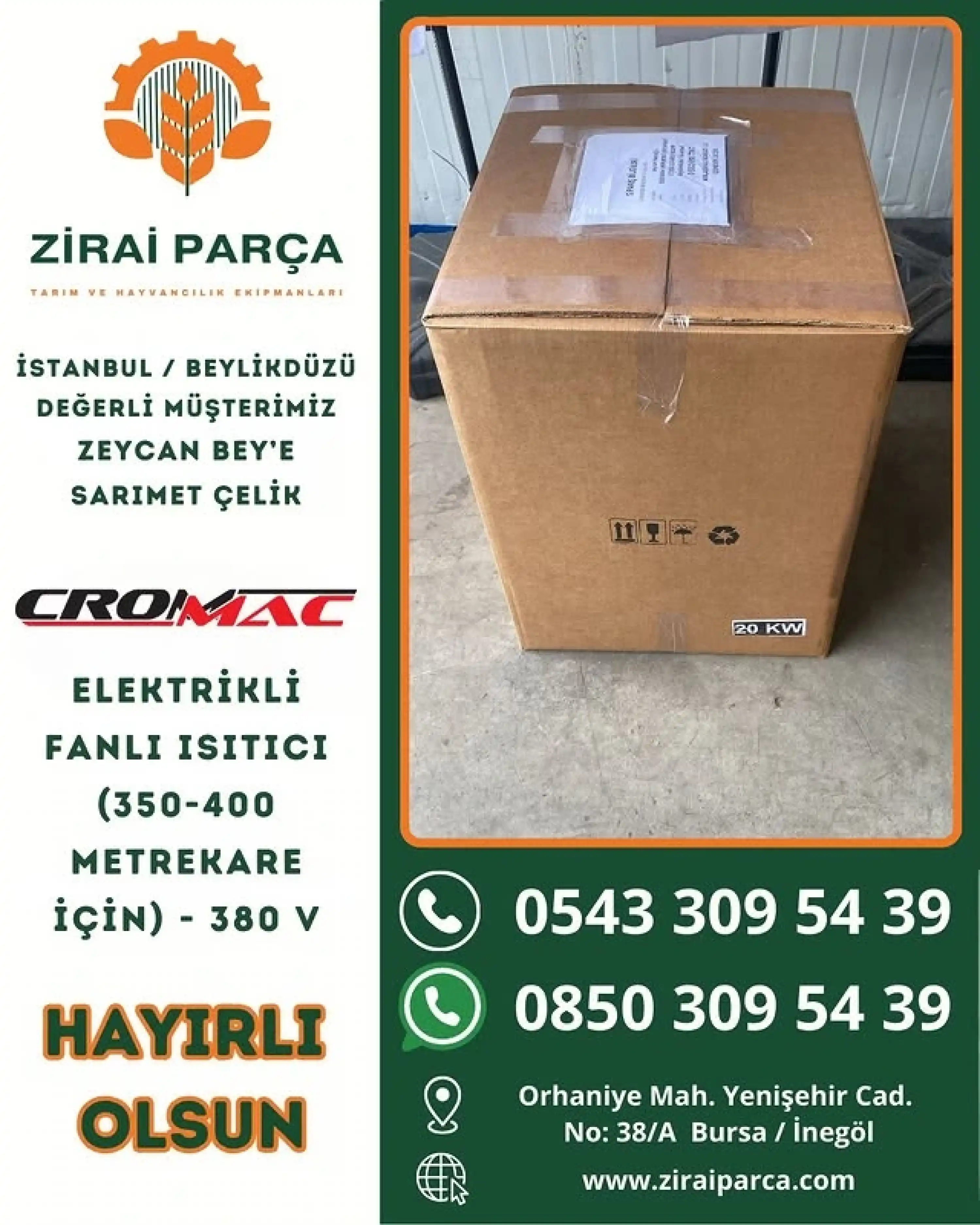 Elektrikli Fanlı Isıtıcı (350-400 Metrekare için) - 380 V