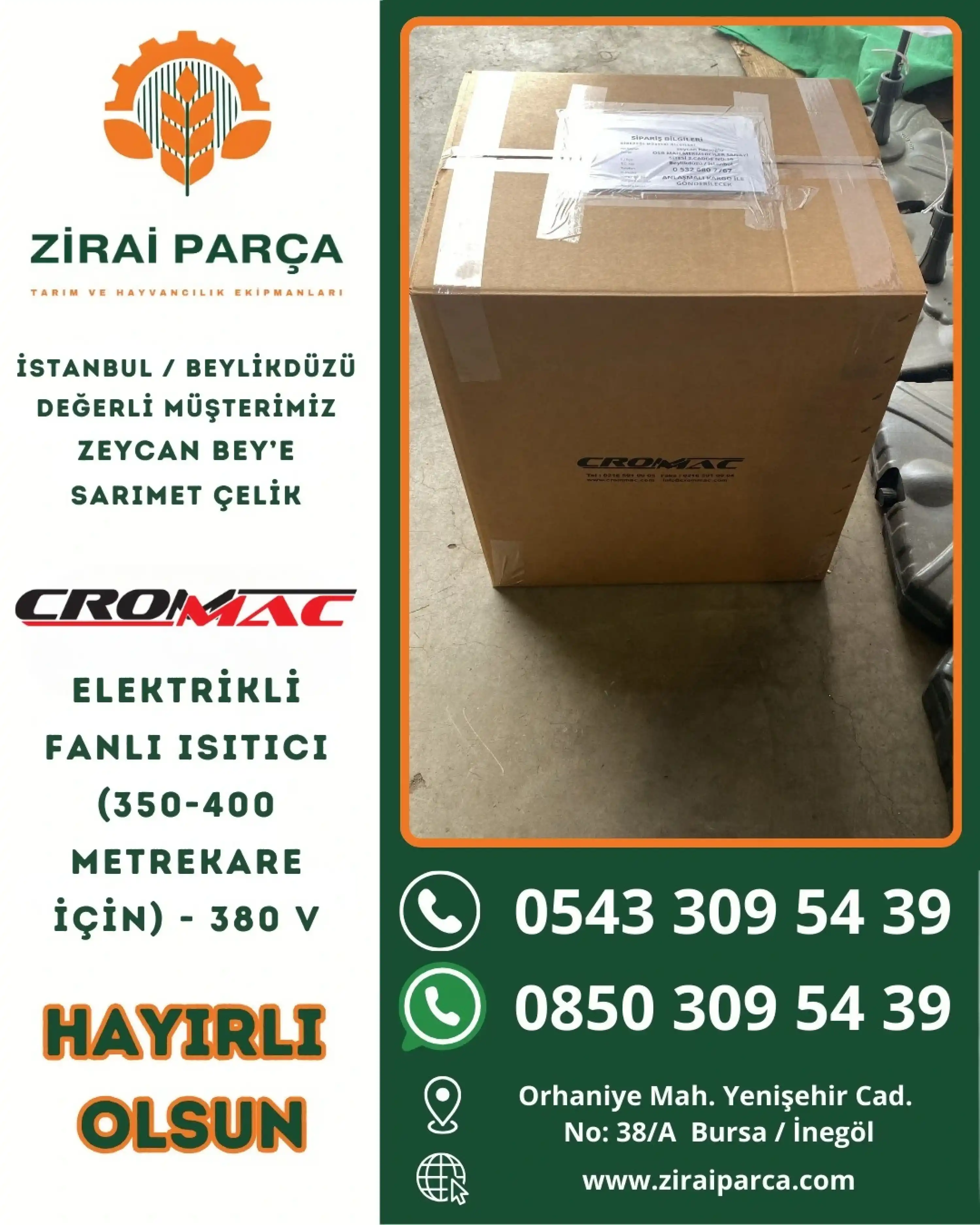 Elektrikli Fanlı Isıtıcı (350-400 Metrekare için) - 380 V