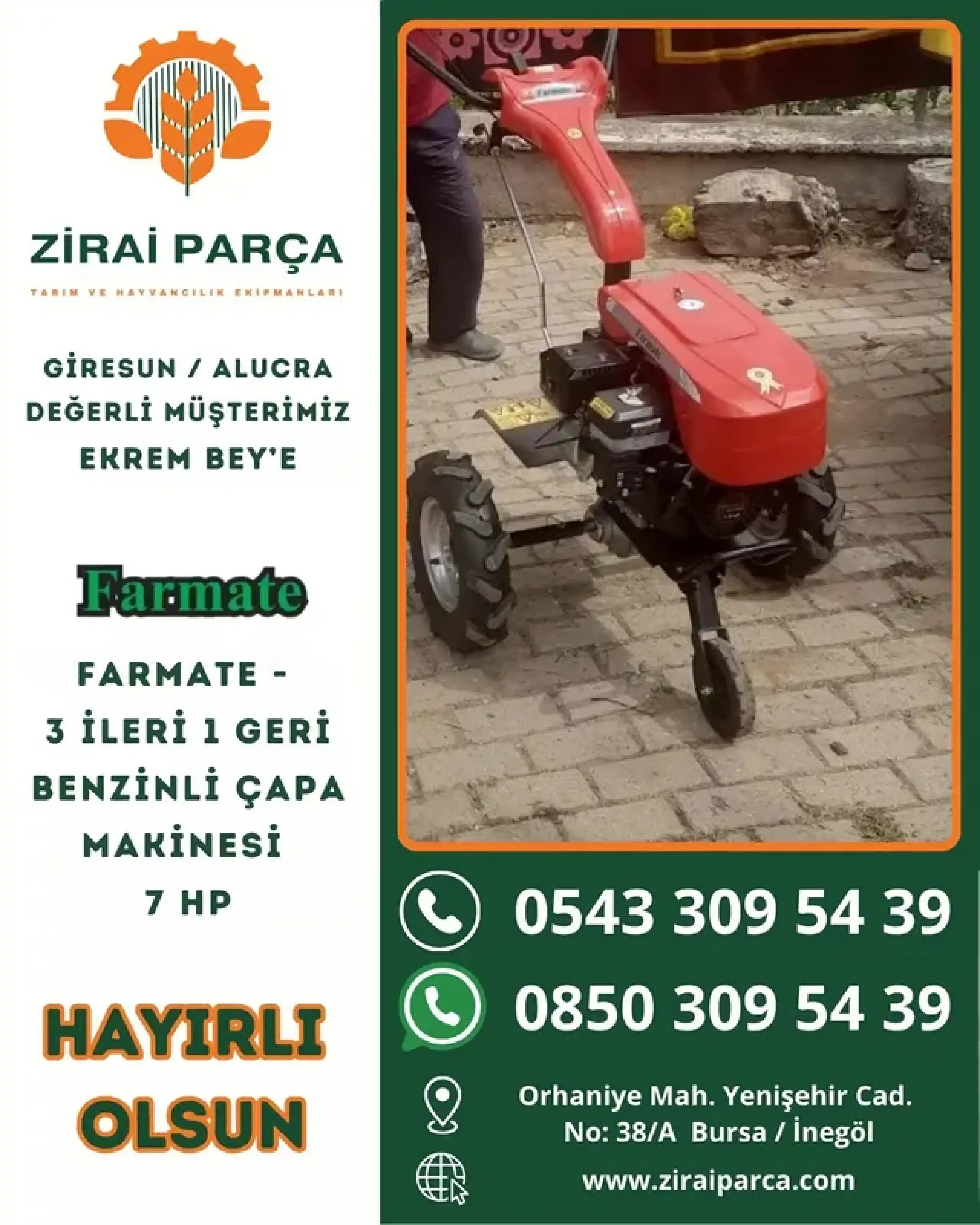 Farmate - Benzinli Tekerlekli Çapalama Makinesi 7 HP - ( 2+1 - 3+1 )