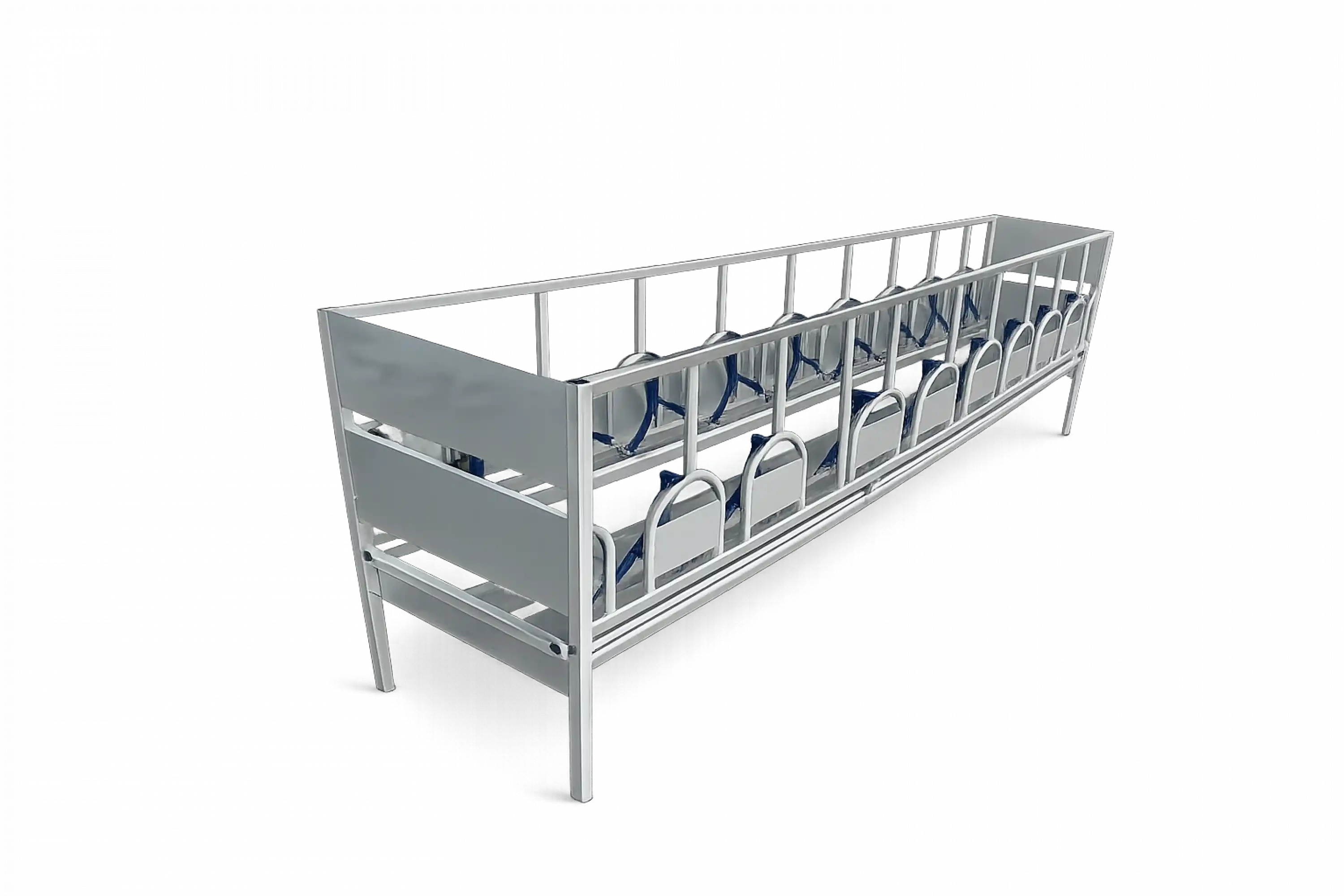 Küçükbaş Destekli Model 20li Çiftli Yemlik Kilit Sistemi (Galvaniz – 10 × 2) – 3.60 Metre