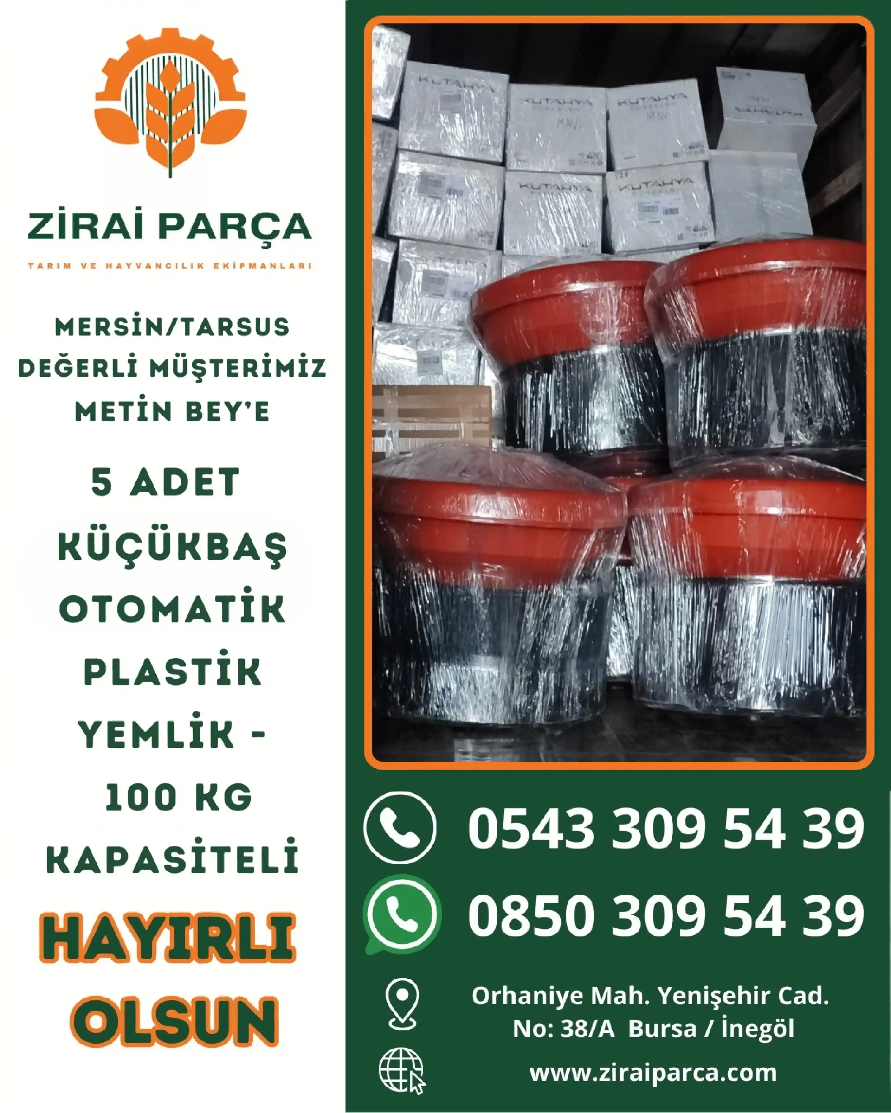 Küçükbaş Otomatik Plastik Yemlik - 100 kg Kapasiteli