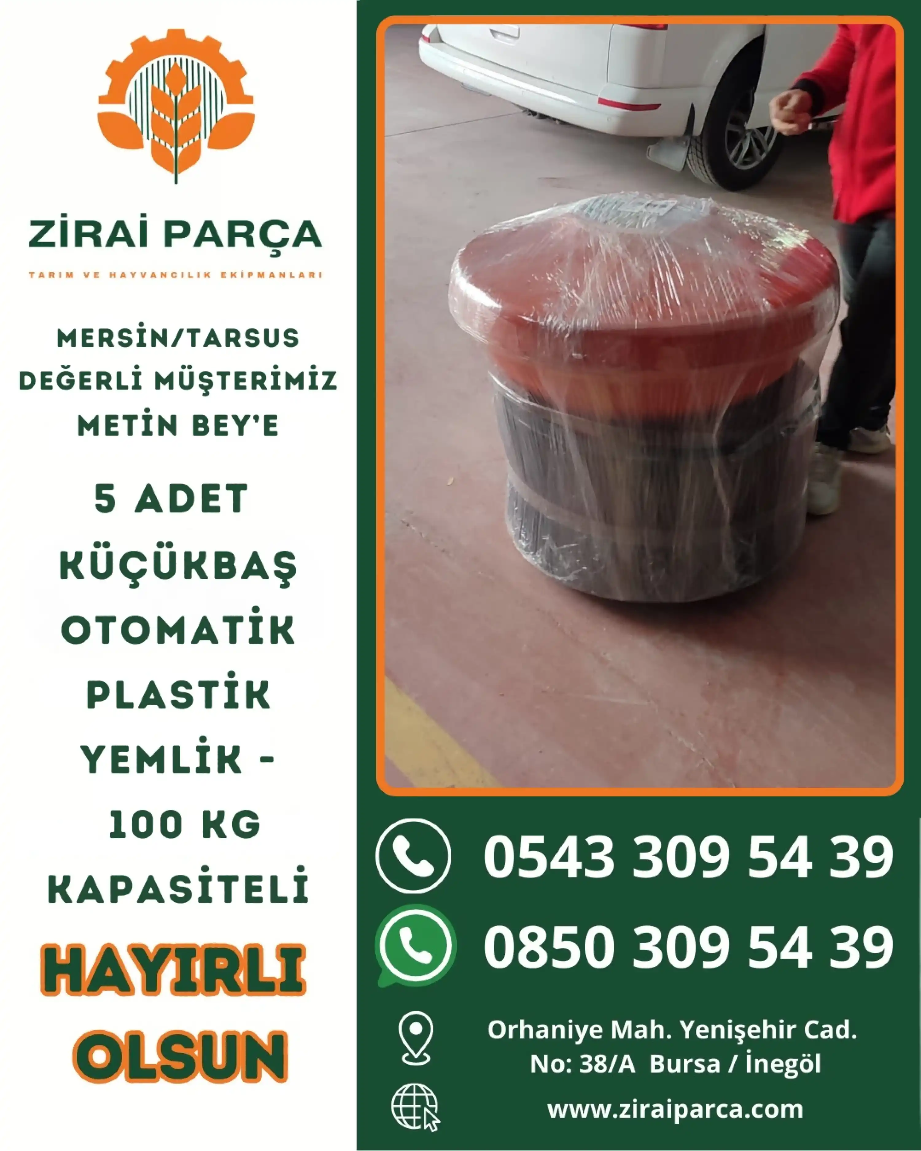 Küçükbaş Otomatik Plastik Yemlik - 100 kg Kapasiteli