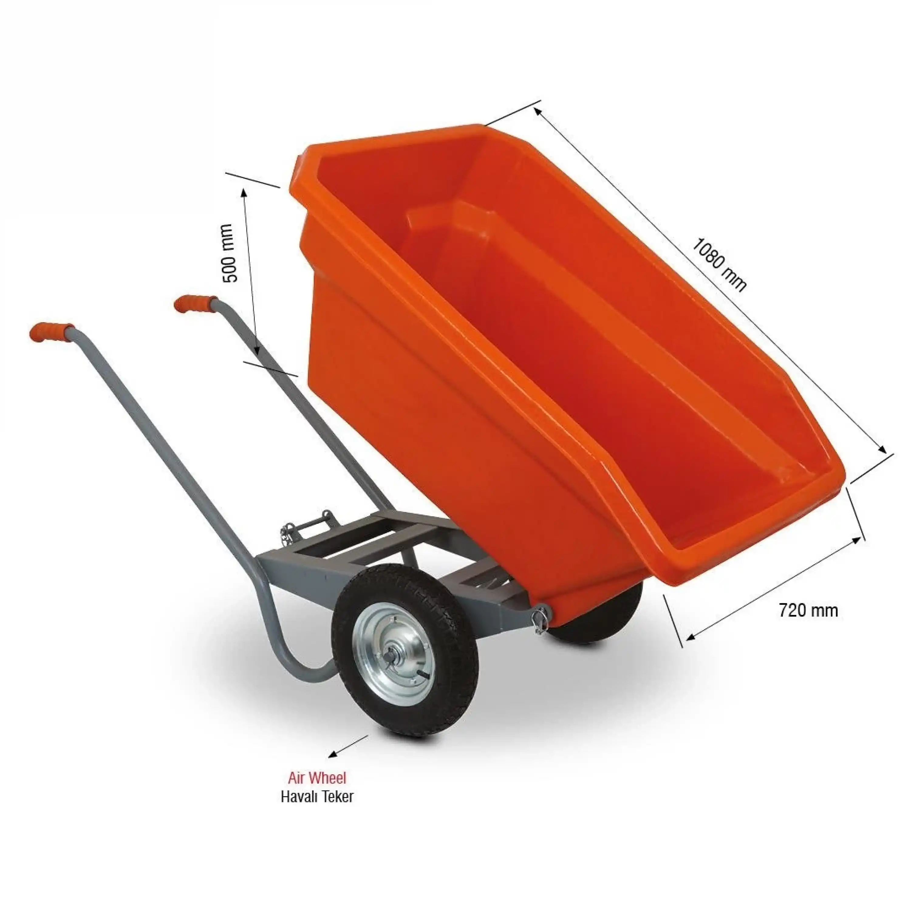 250 Litre Damperli El Arabası (Havalı Teker)