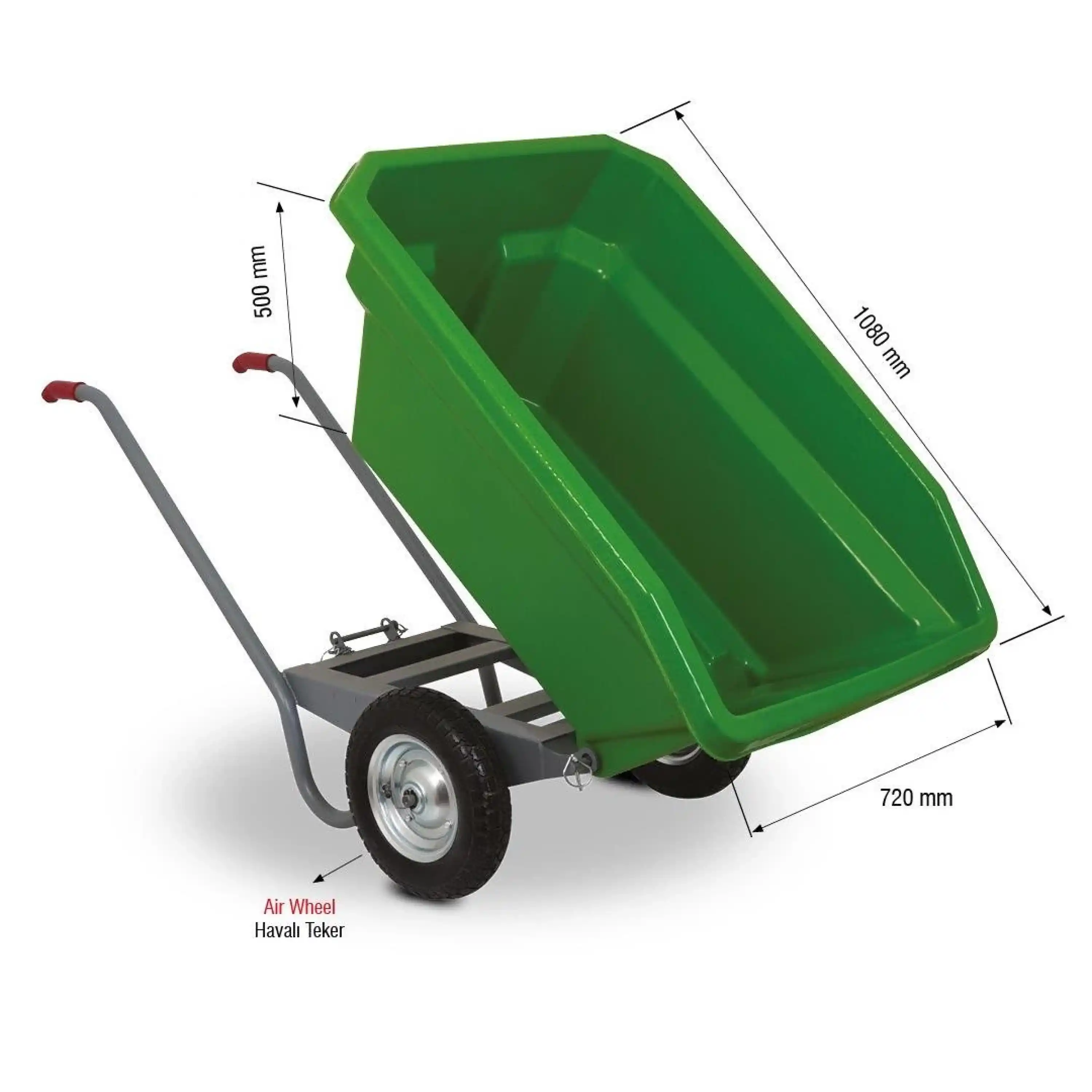 Eko 250 Litre Damperli El Arabası (Havalı Teker)