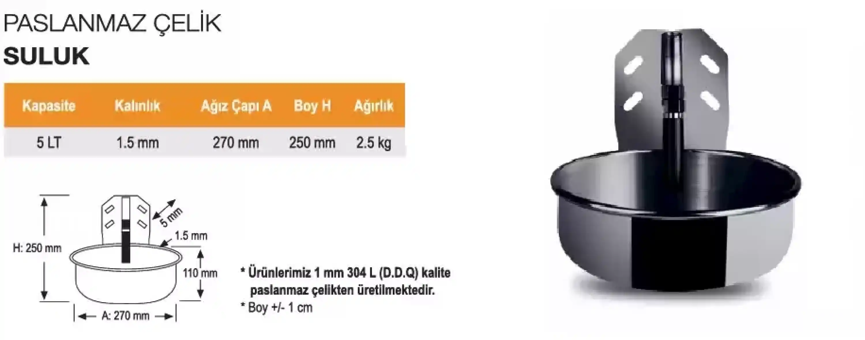 Paslanmaz Şamandıralı Suluk