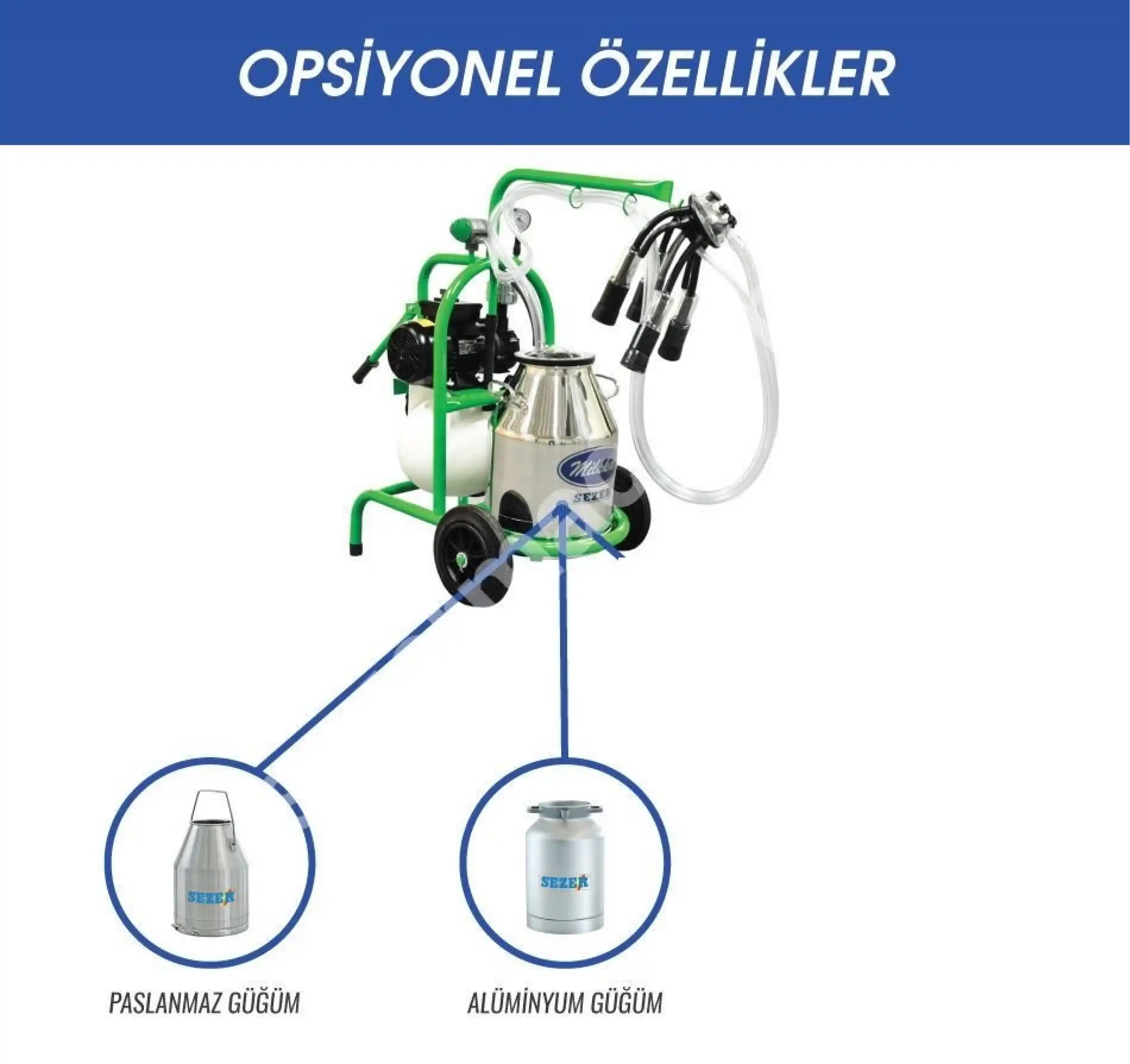 Sezer Milkkar 1 Süt Sağım Makinesi
