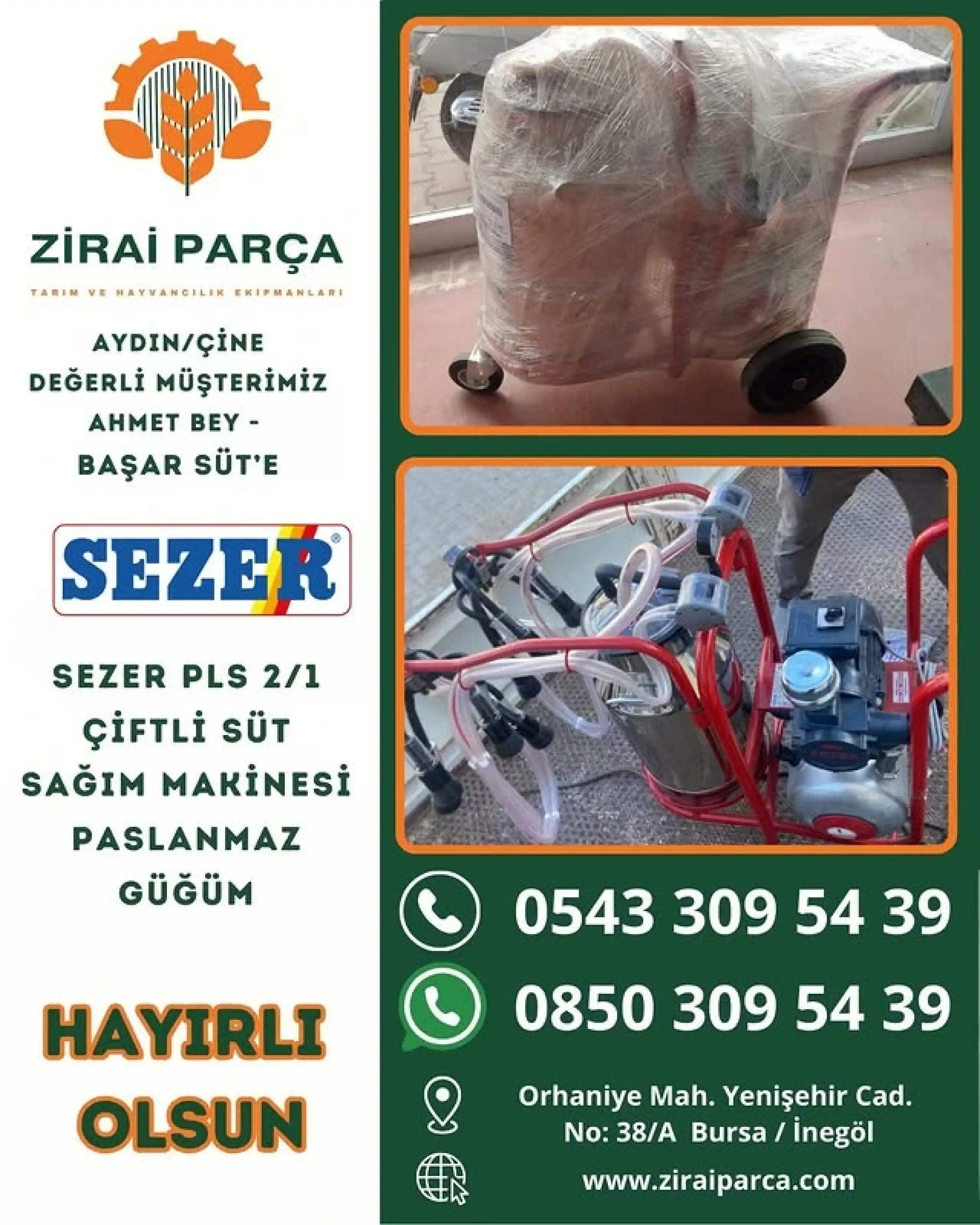 Sezer PLS 2/1 Süt Sağım Makinesi