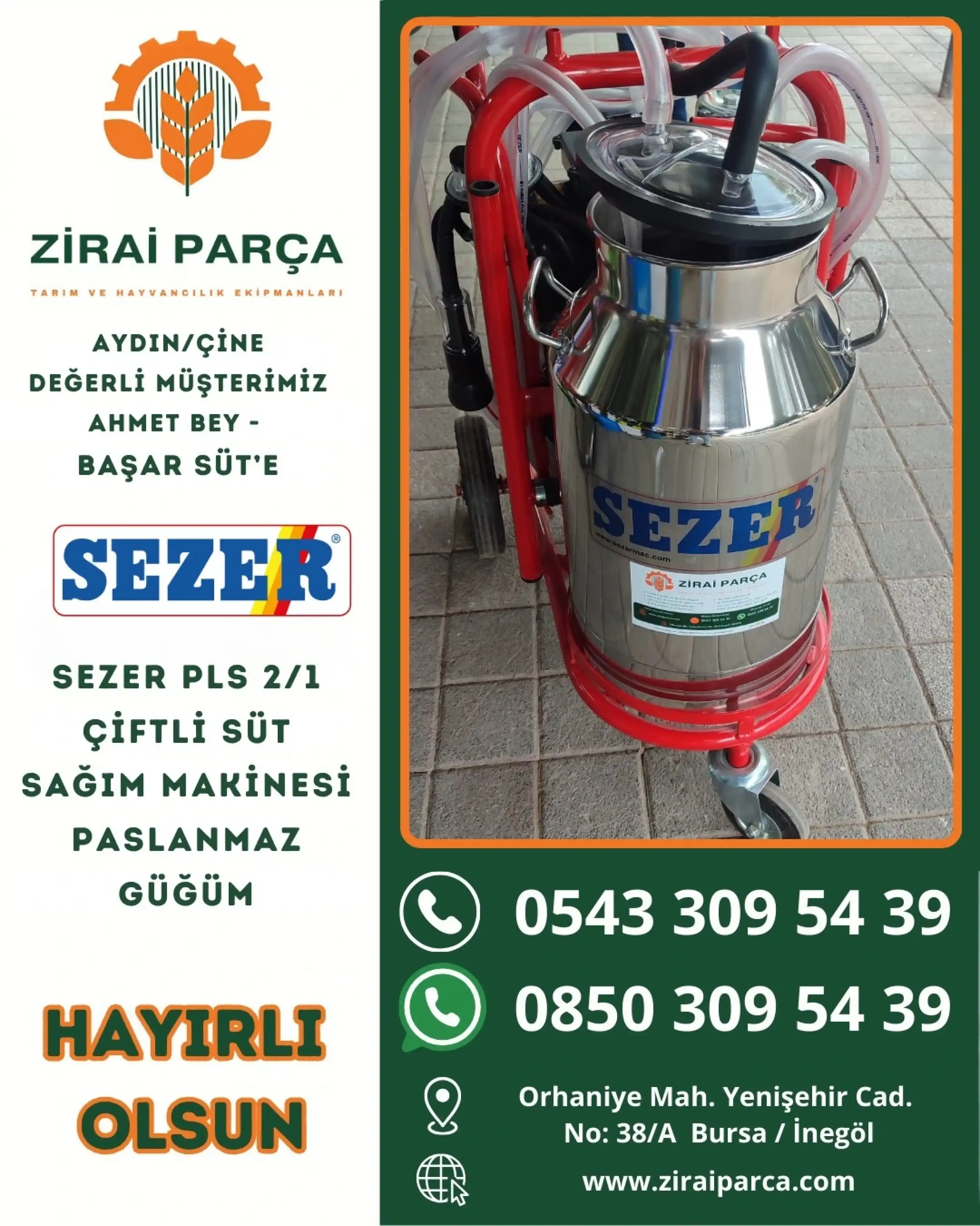 Sezer PLS 2/1 Süt Sağım Makinesi