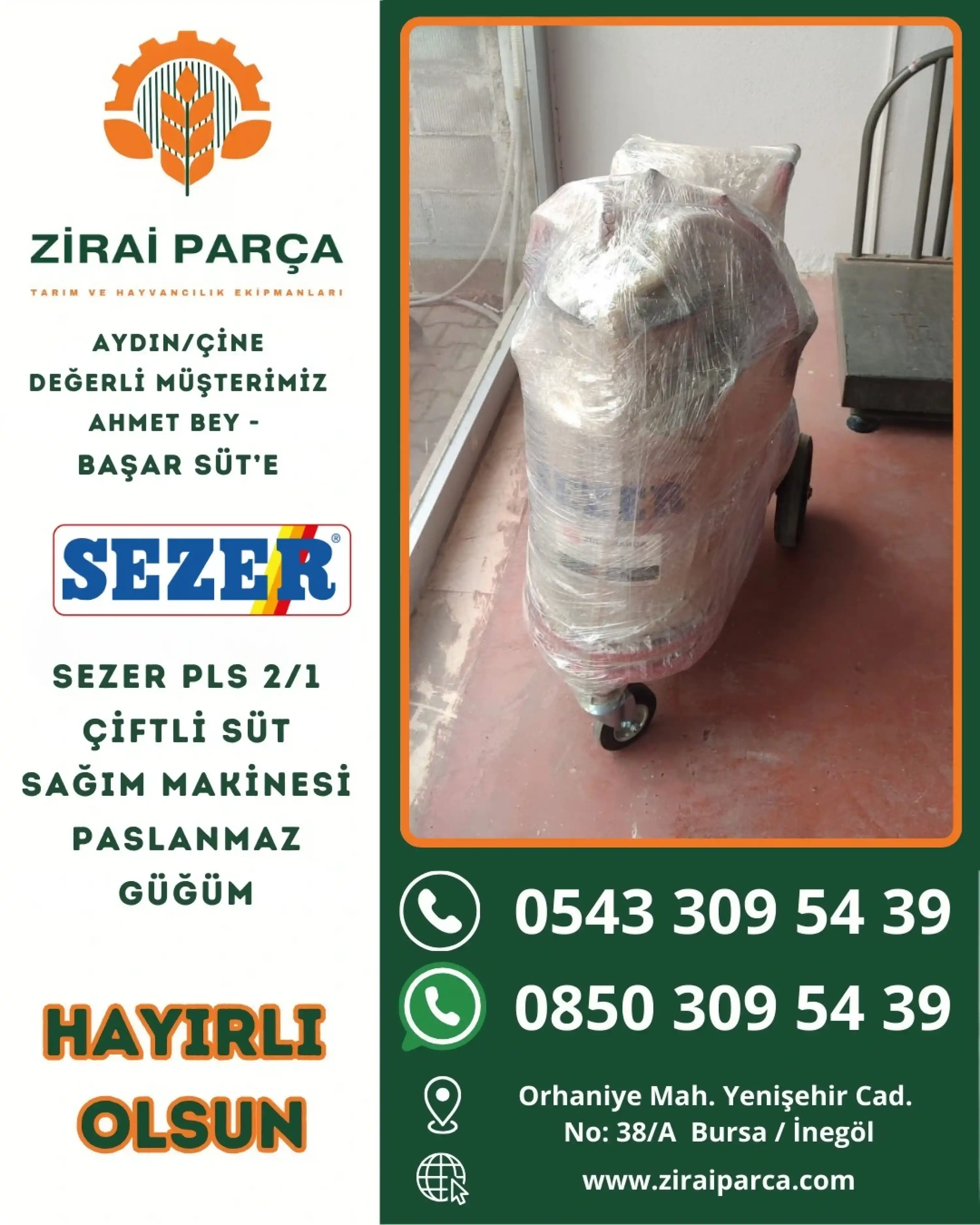 Sezer PLS 2/1 Süt Sağım Makinesi