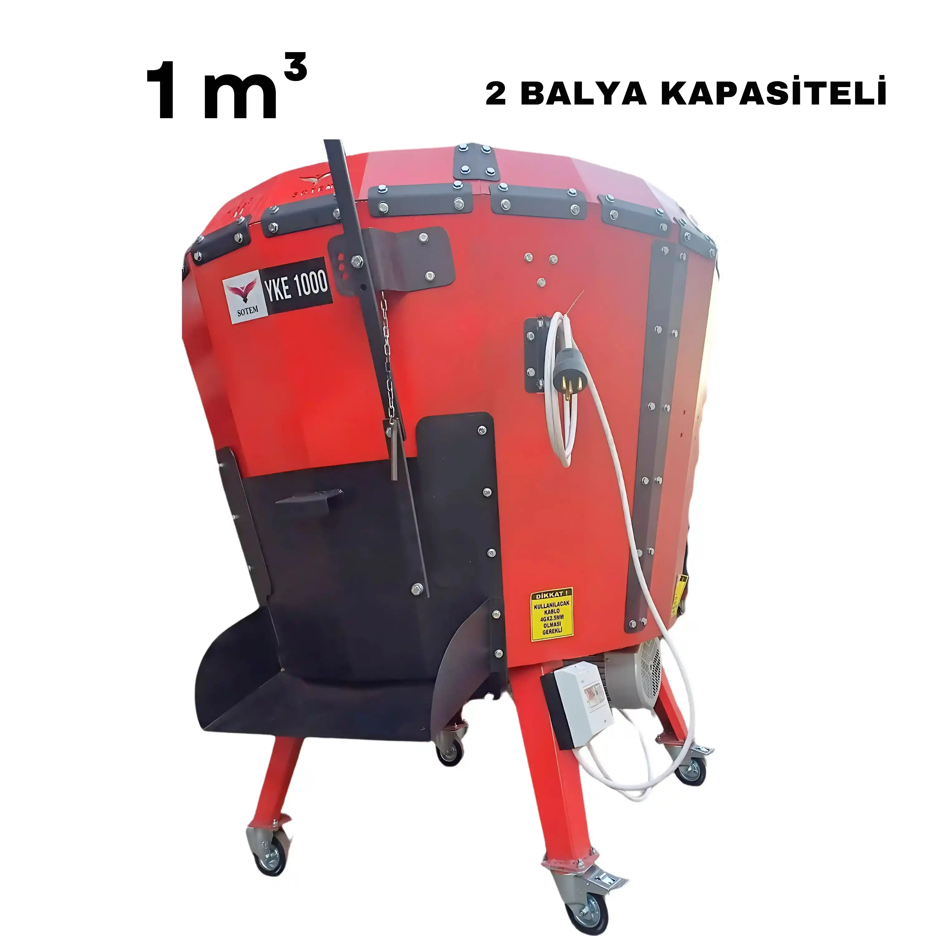 Sotem 1 m³ Metreküp Elektrikli (2 Balya Kapasiteli) Yem Karma Makinesi