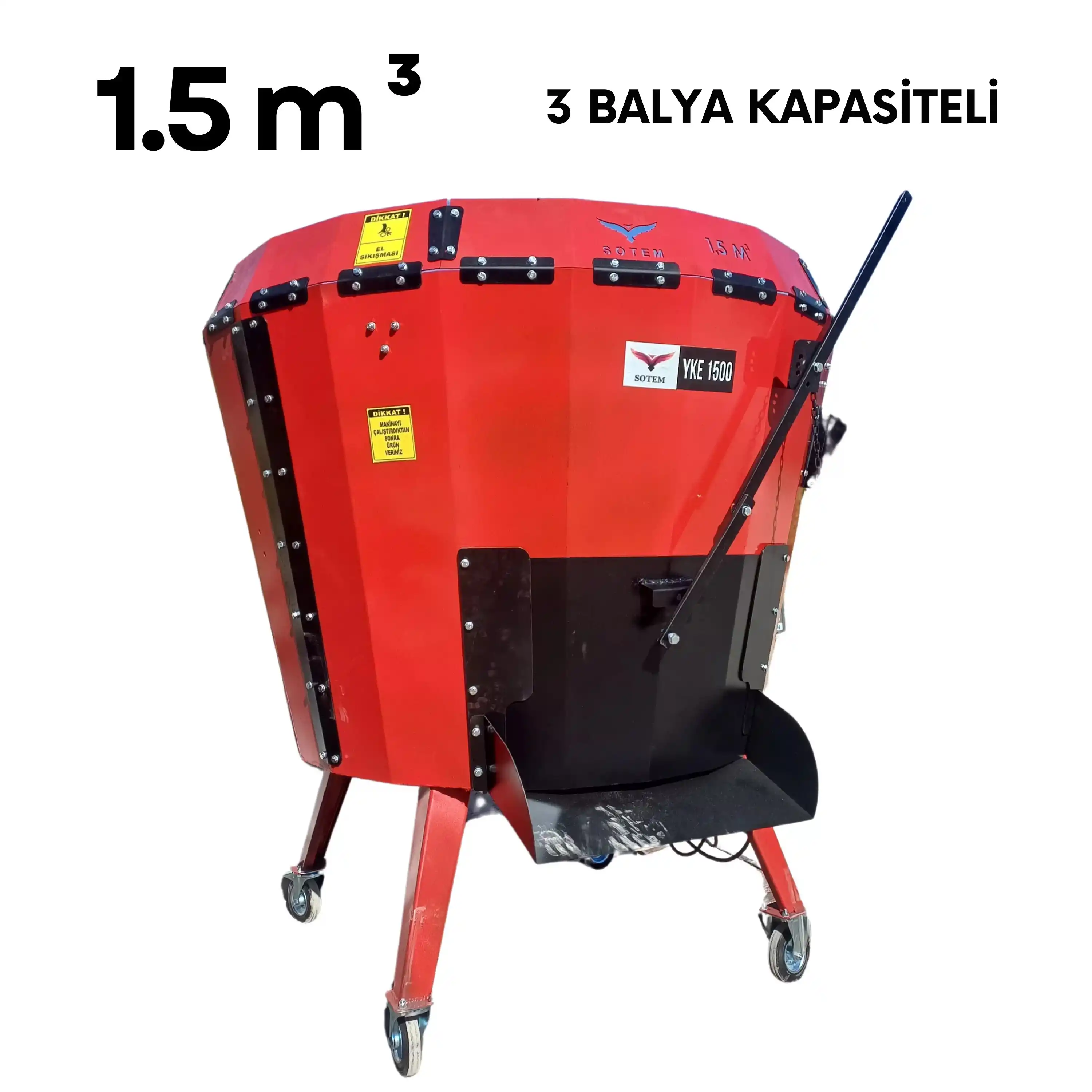 Sotem 1.5 m³ Metreküp Elektrikli (3 Balya Kapasiteli) Yem Karma Makinesi