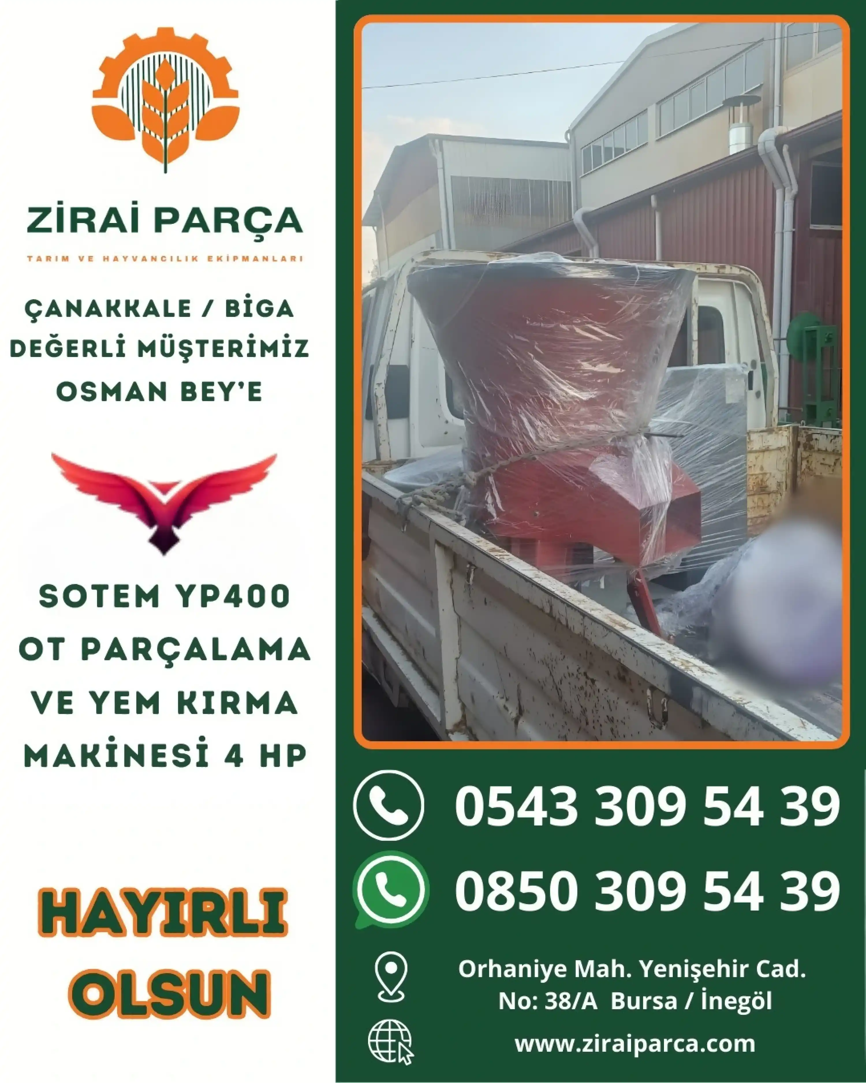 Sotem YP400 Ot Parçalama ve Yem Kırma Makinesi 4 HP