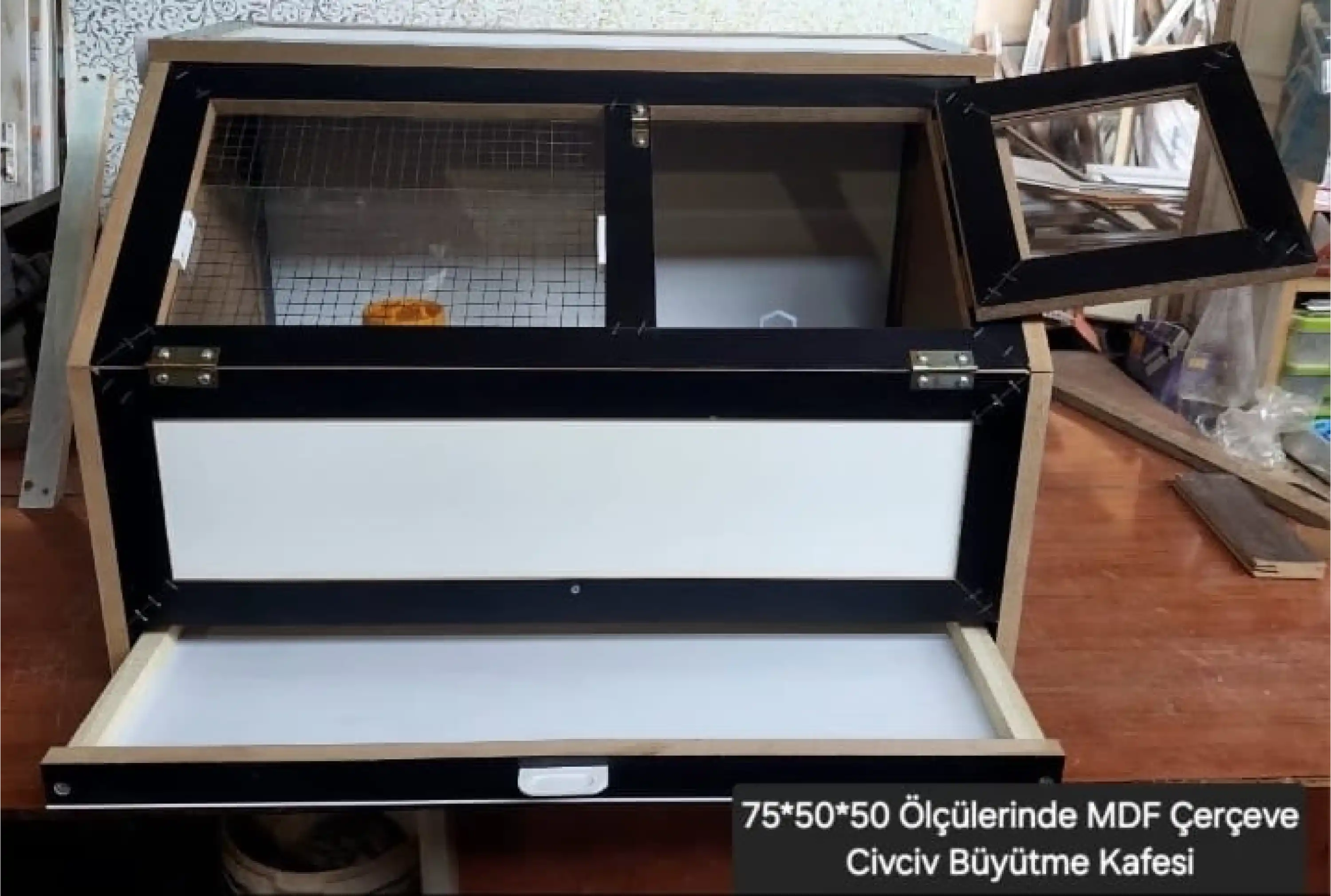 Yeni Model Civciv Büyütme Kafesi - MDF
