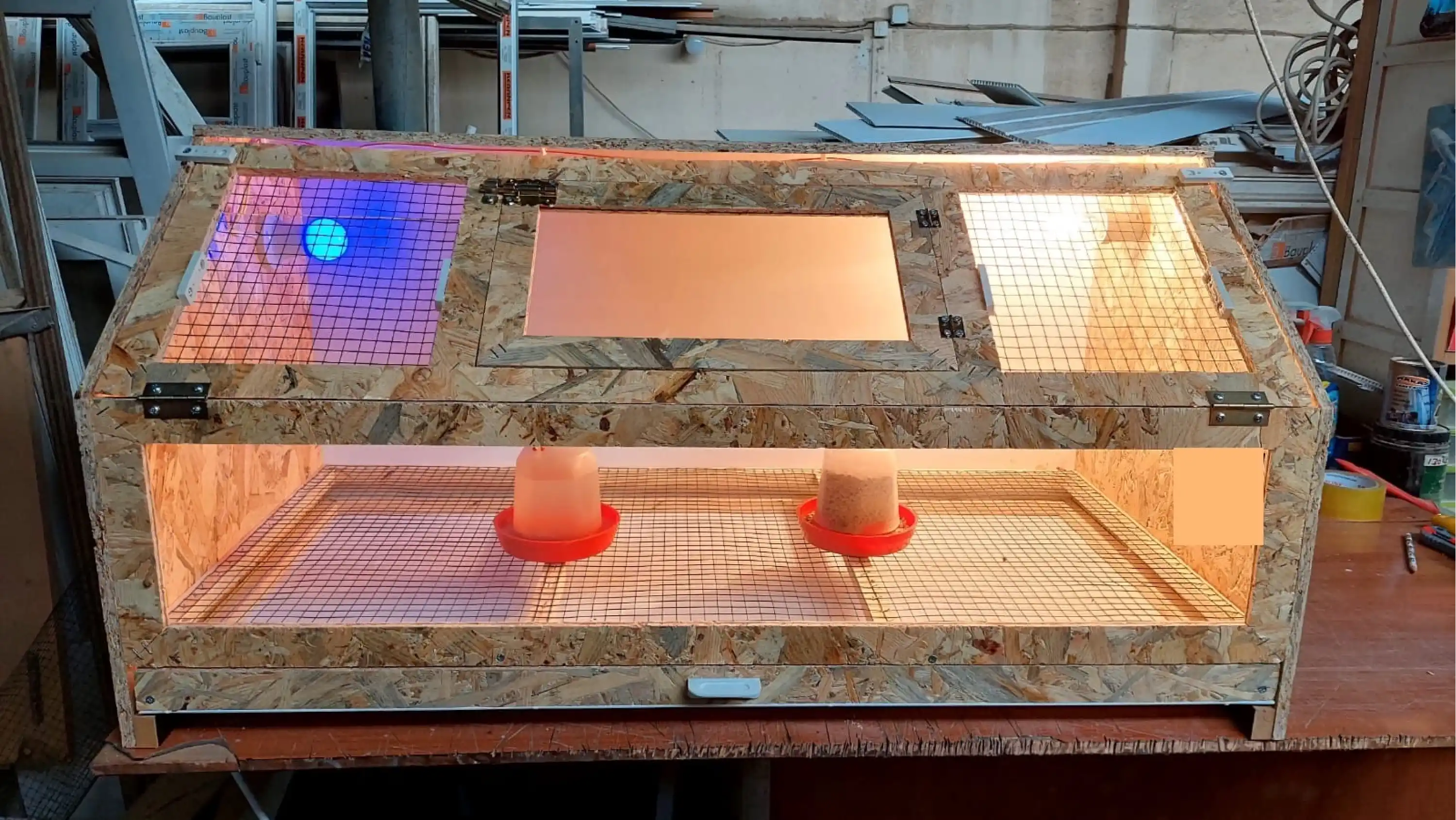 Yeni Model Üstten Kapaklı Civciv Büyütme Kafesi 75*50*40 - OSB