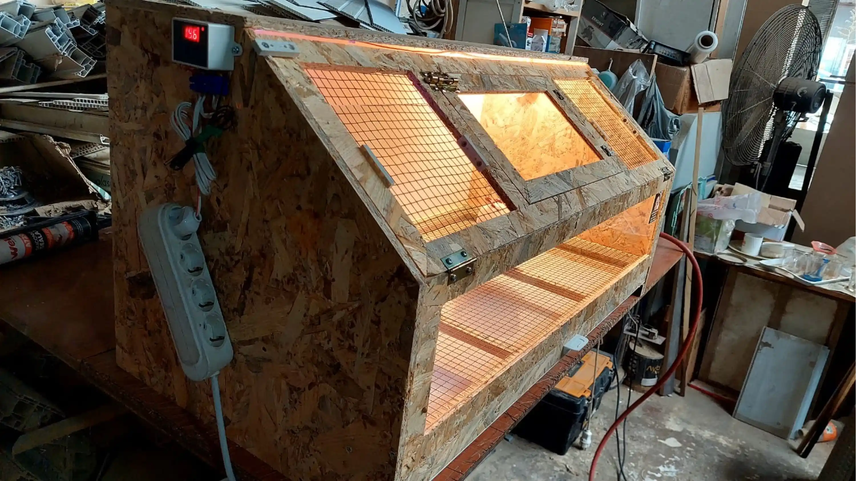 Yeni Model Üstten Kapaklı Civciv Büyütme Kafesi 75*50*40 - OSB