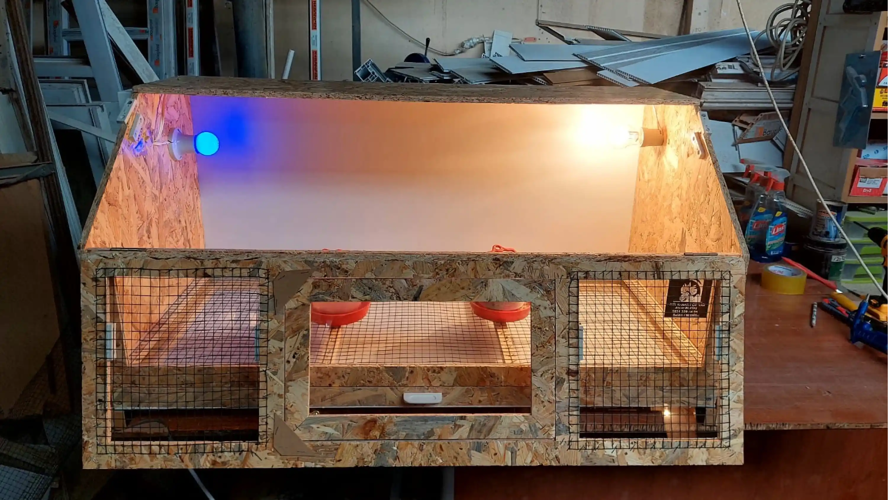 Yeni Model Üstten Kapaklı Civciv Büyütme Kafesi 75*50*40 - OSB