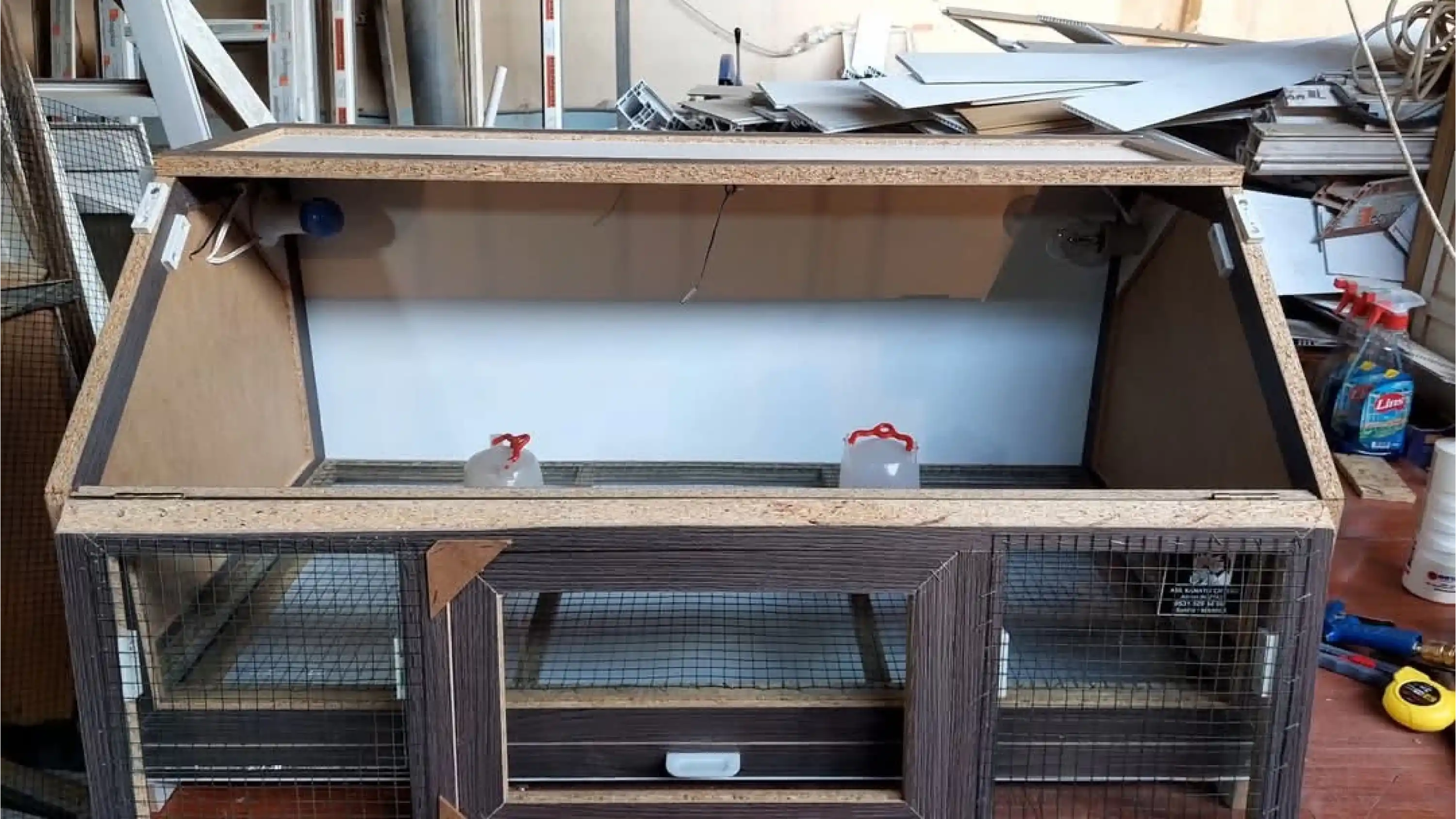 Yeni Model Üstten Kapaklı Civciv Büyütme Kafesi 75*50*40- Sunta