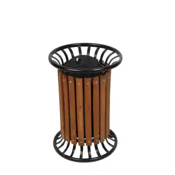 Ahşap Çemberli Bahçe Çöp Kovası - Profesyonel Model