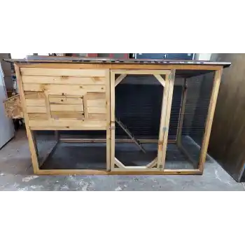 Ahşap Modern Tavuk Kümesi 200*125*80 - 10 Tavukluk Kafes Kümes - Süs Tavuğu Kümesi