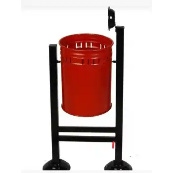 Bahçe Çöp Kovası - Boyalı Metal Model