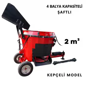 Sotem 2 m³ Metreküp Kepçeli - Şaftlı (4 Balya Kapasiteli) Yem Karma Makinesi