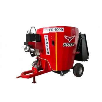 Sotem 4 m³ Metreküp Kepçeli - Şaftlı (8 Balya Kapasiteli) Yem Karma Makinesi