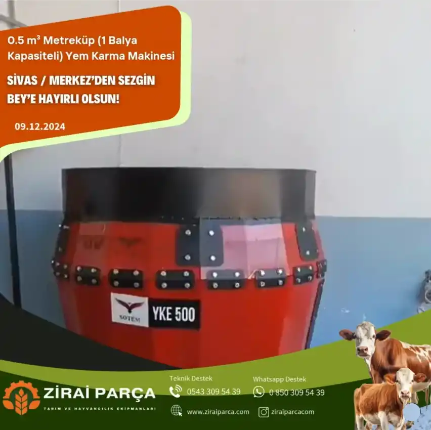 Sivas - Sezgin Bey - Sotem 0.5 m3 Yem Karma Makinesi