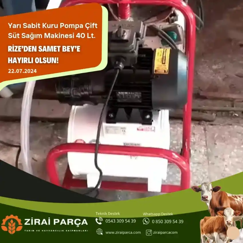 Rize - Samet Bey - Bartech Yarı Sabit Süt Sağım Makinesi
