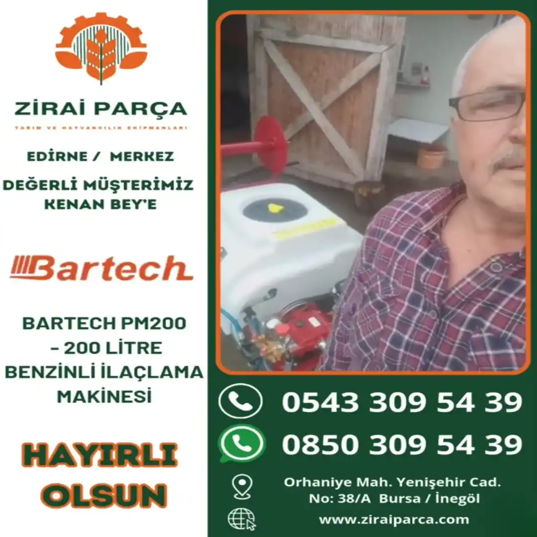 Edirne / Merkez - Kenan Bey - Bartech PM200 Pülverizatör 200 Litre