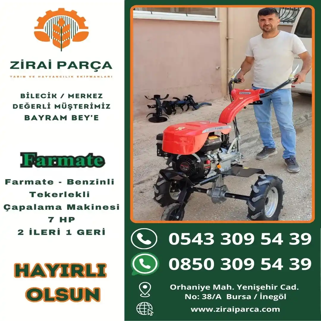 Bilecik - Bayram Bey - Farmate Benzinli Çapa Makinesi 2 İleri 1 Geri