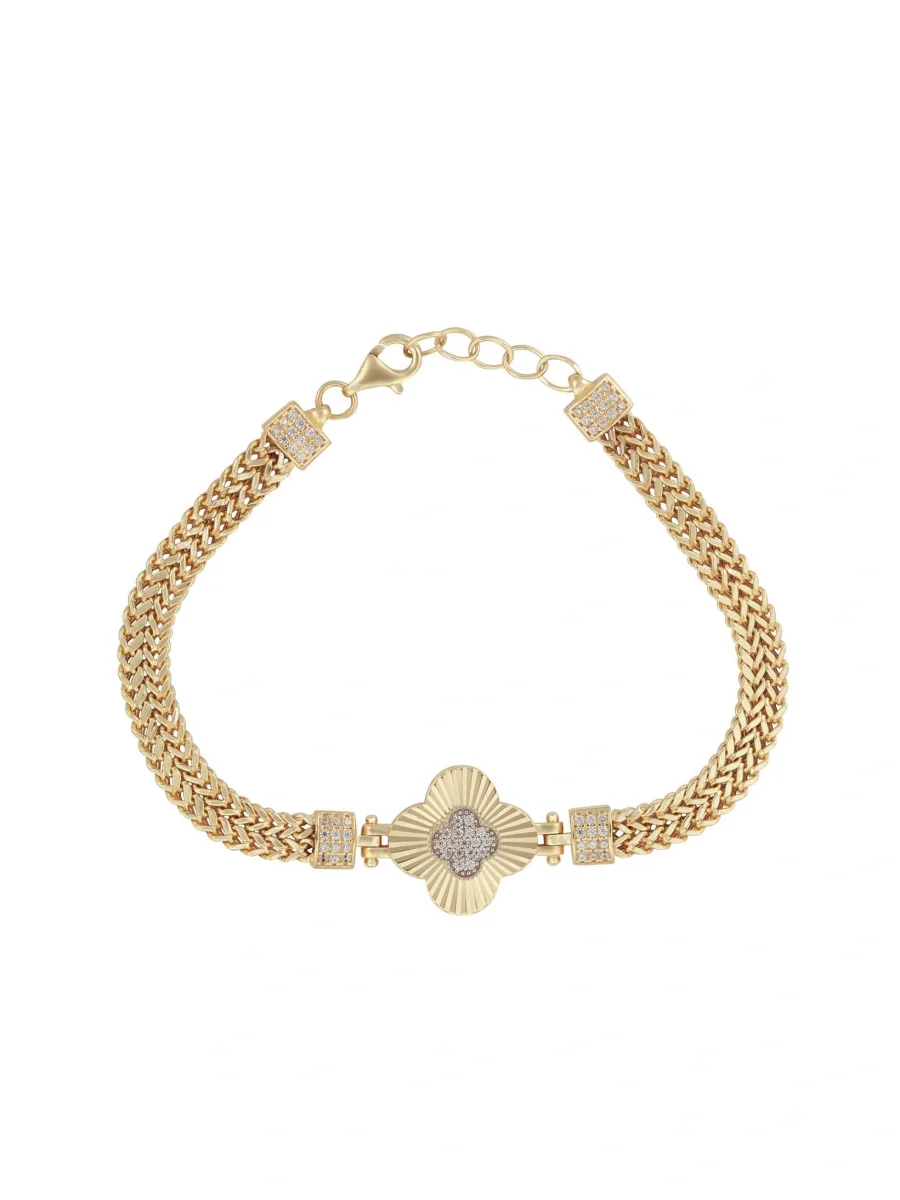 Tıraşlı Zincir Yonca Bileklik