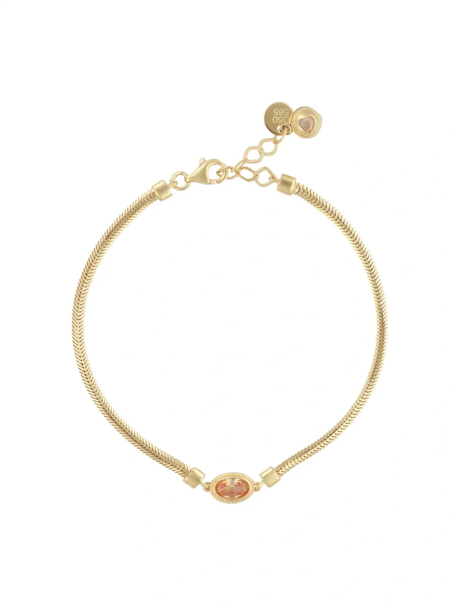 İtalyan Balıksırtı Strin Taşlı Bileklik