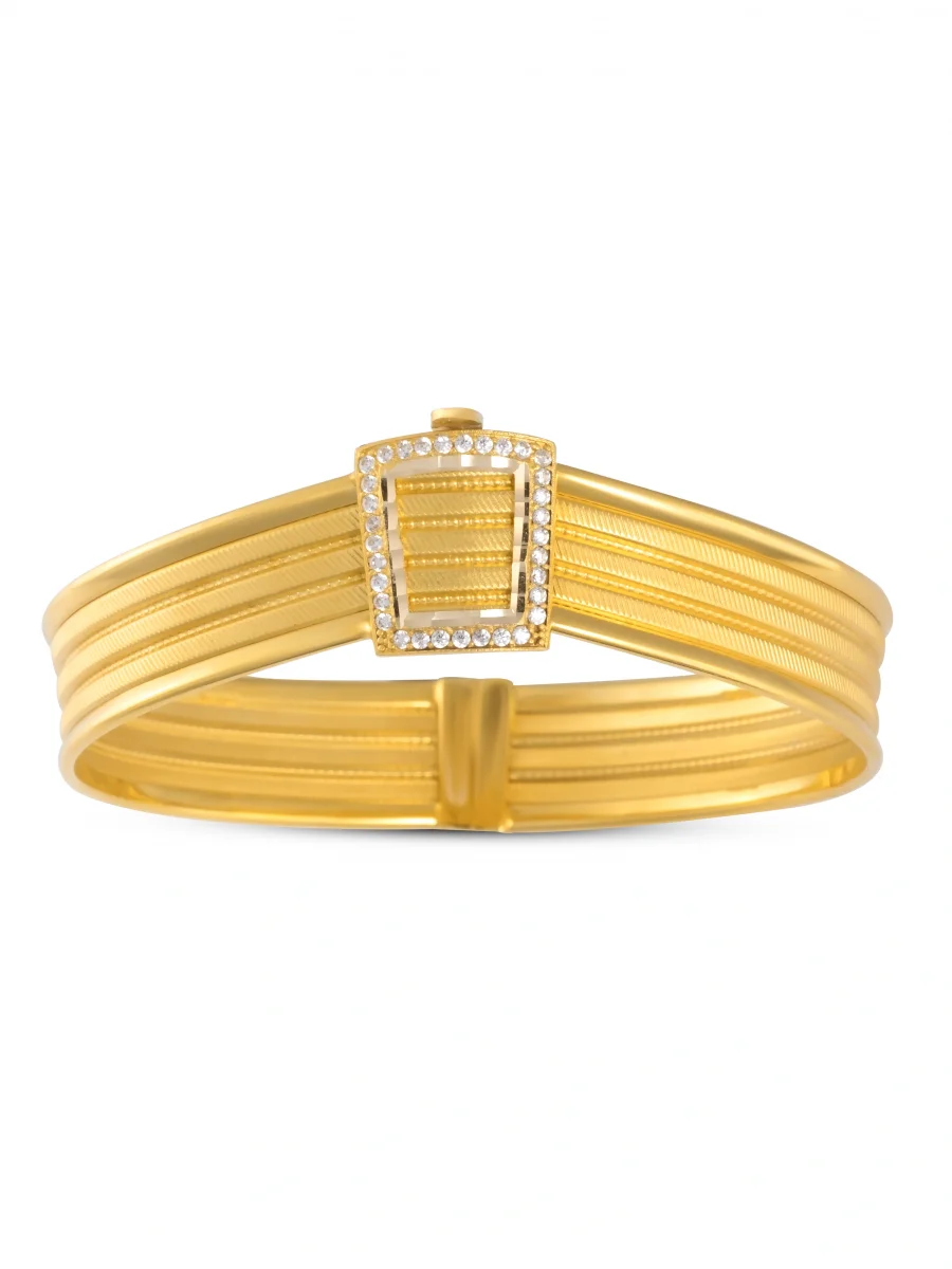 Taşlı Toka Hasır Model Altın Kelepçe