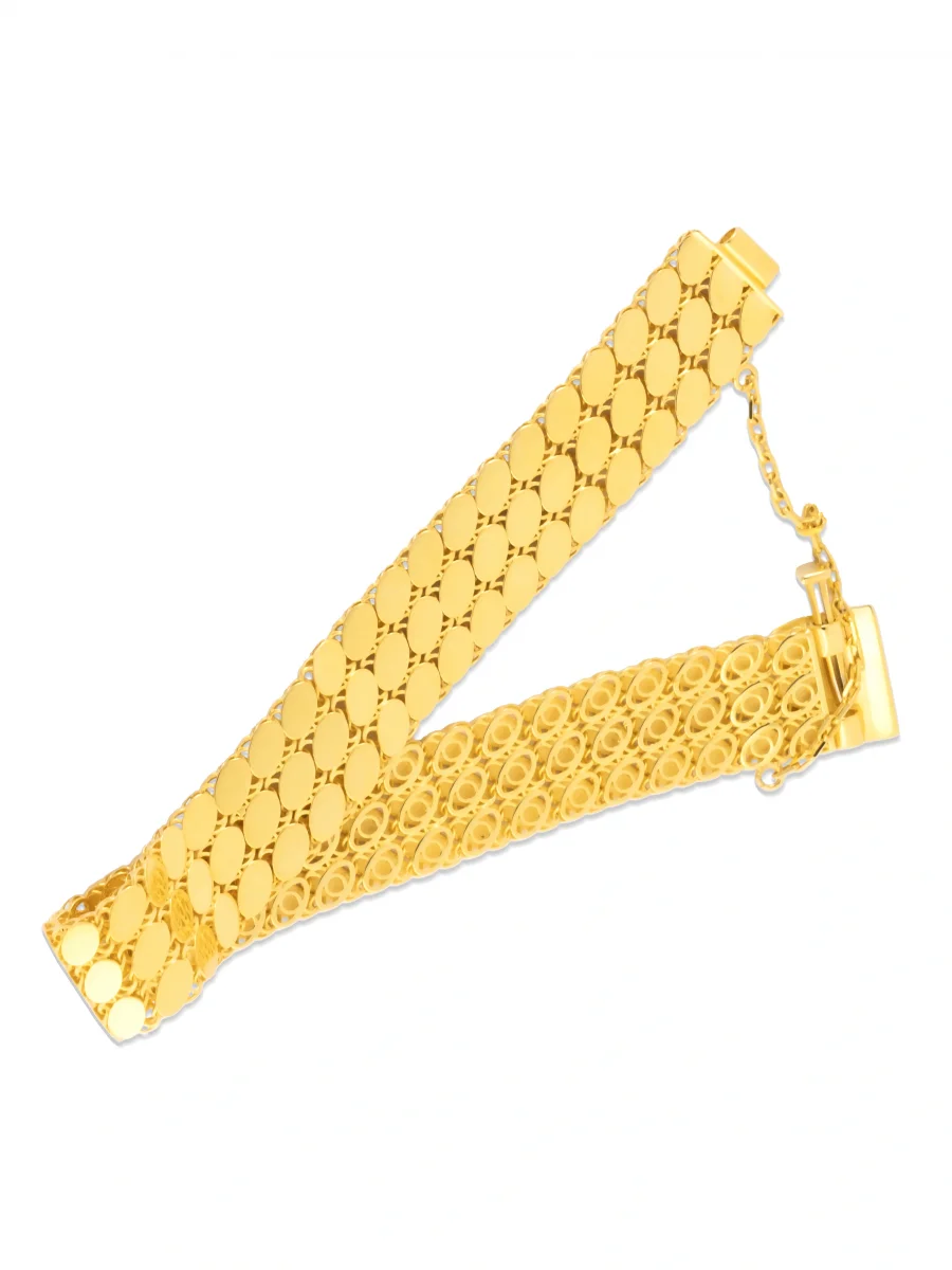 Üçlü Pullu Zincir altın Kelepçe