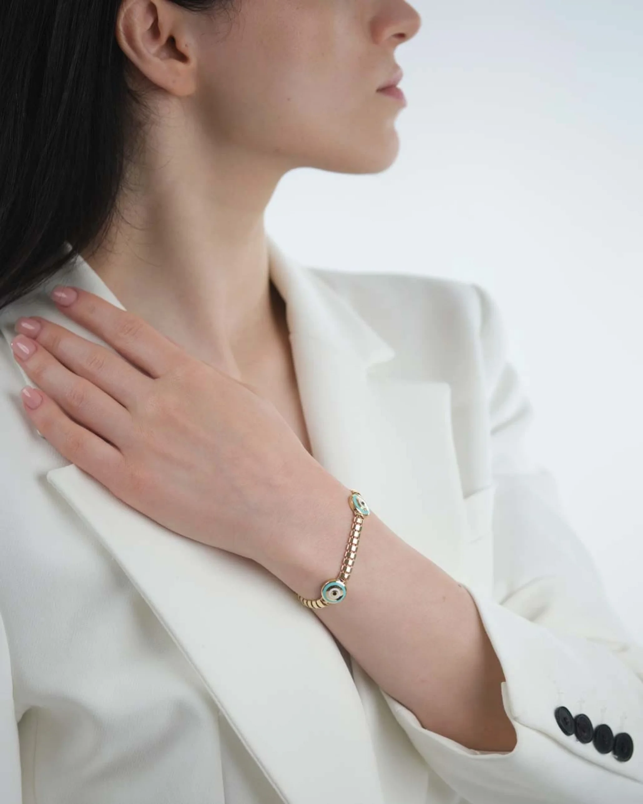 Göz Mineli Kutu Kilit Bileklik