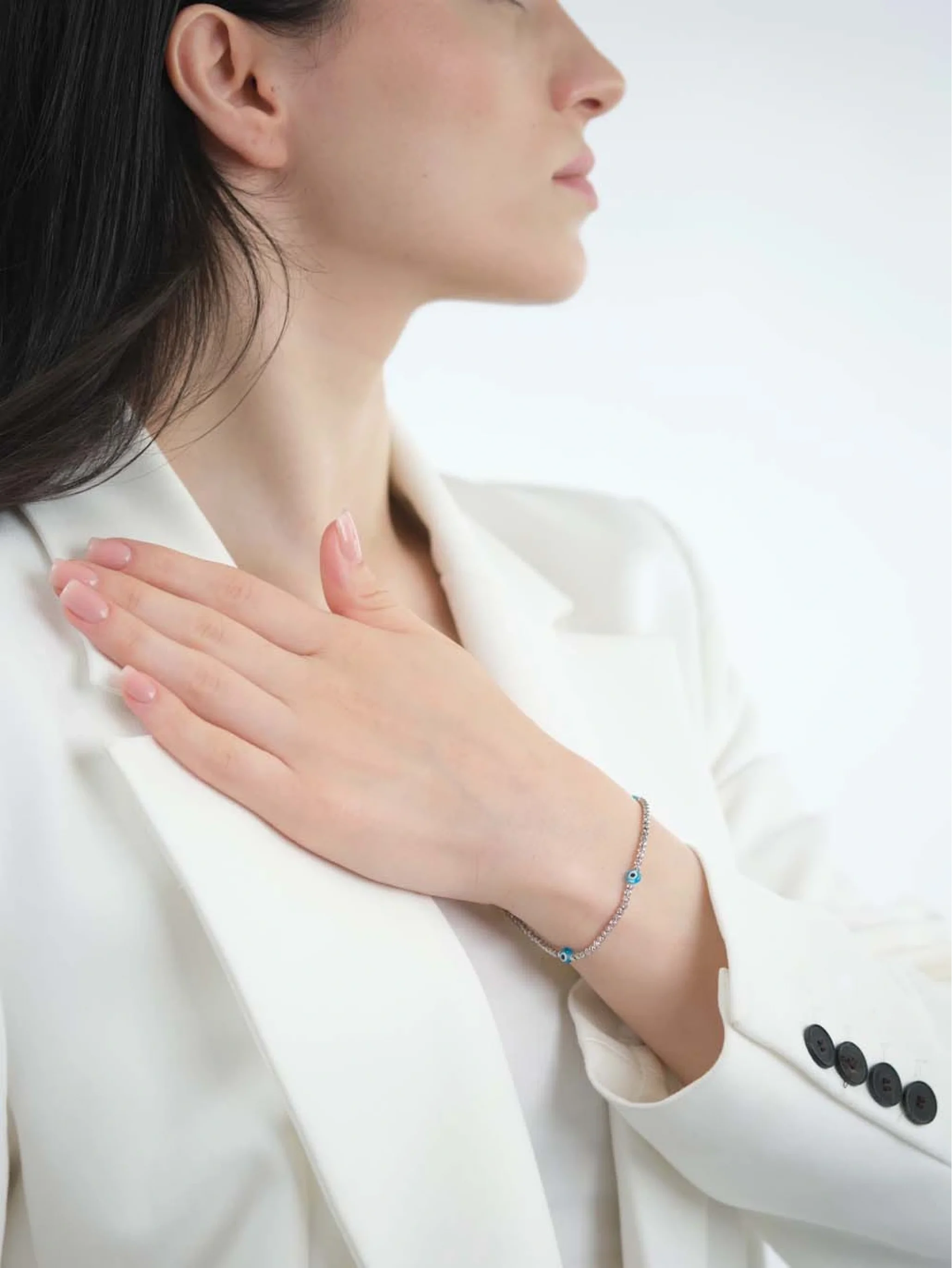 Beyaz Altın Göz Bileklik