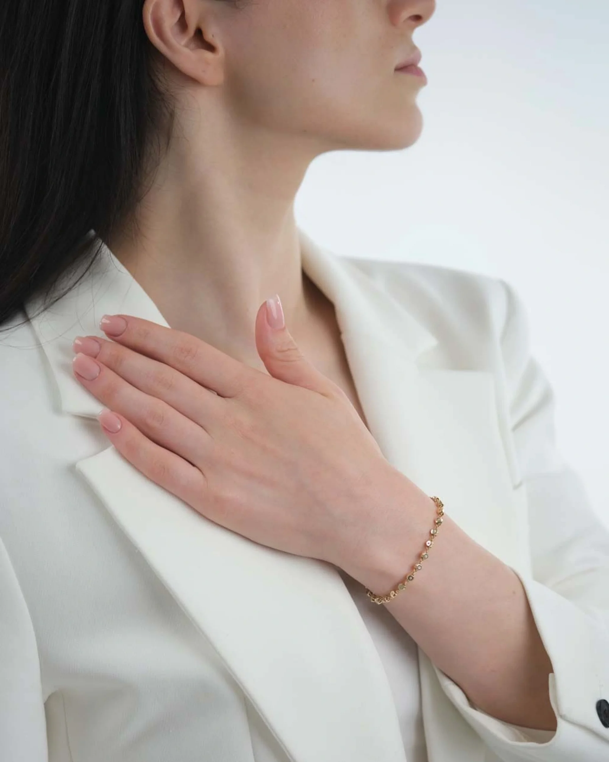 Taşlı Top Zincir Bileklik