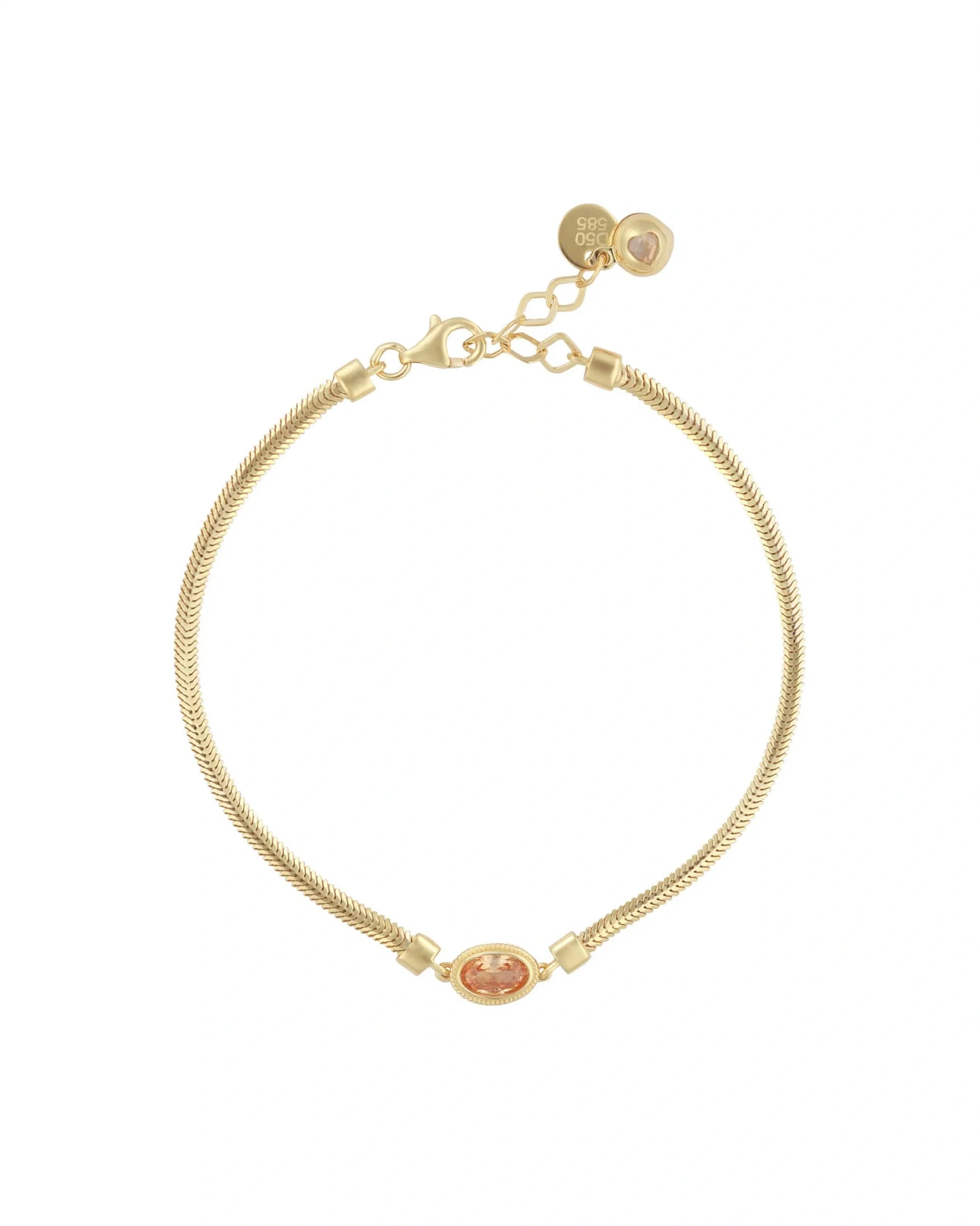 İtalyan Balıksırtı Strin Taşlı Bileklik