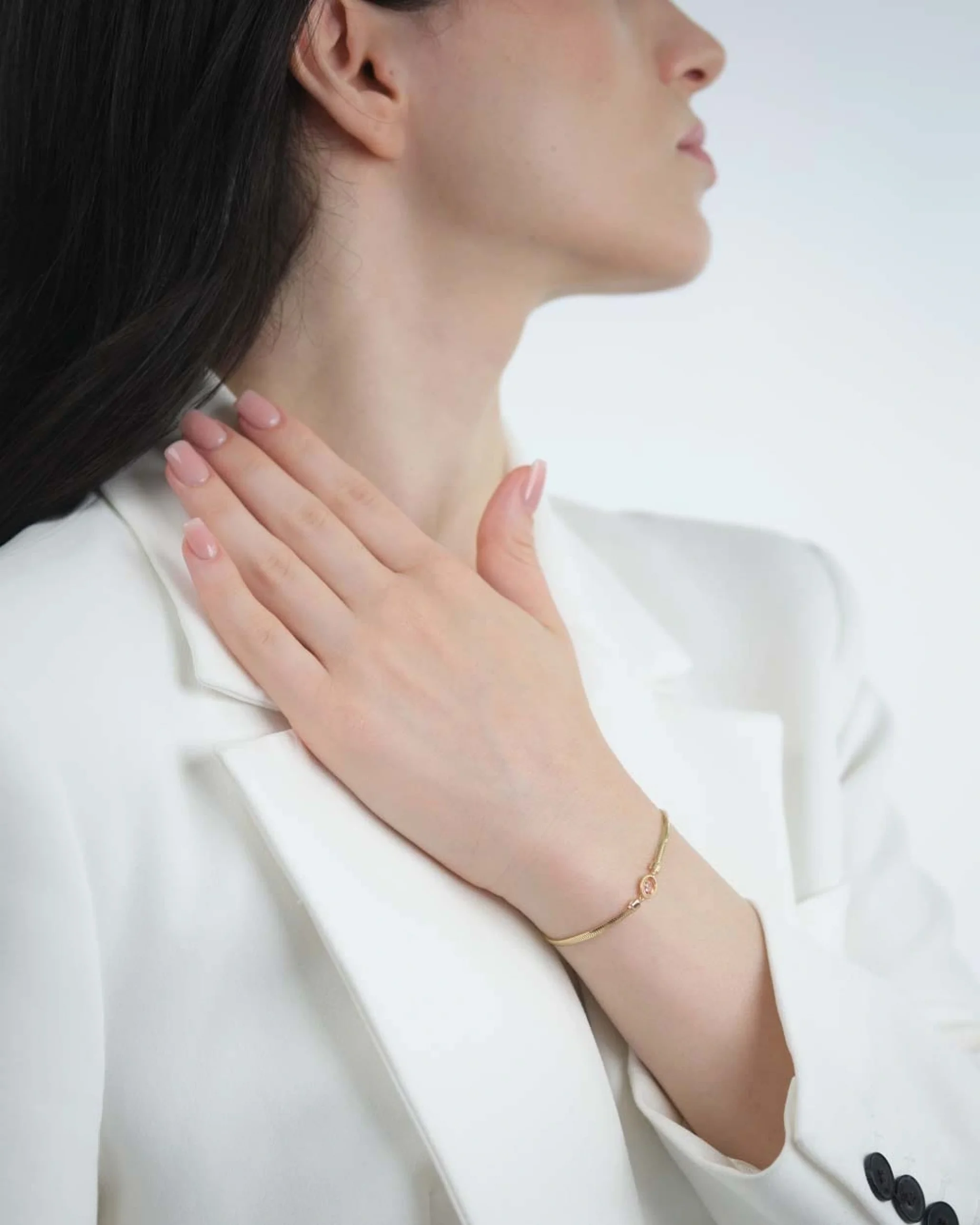 İtalyan Balıksırtı Strin Taşlı Bileklik